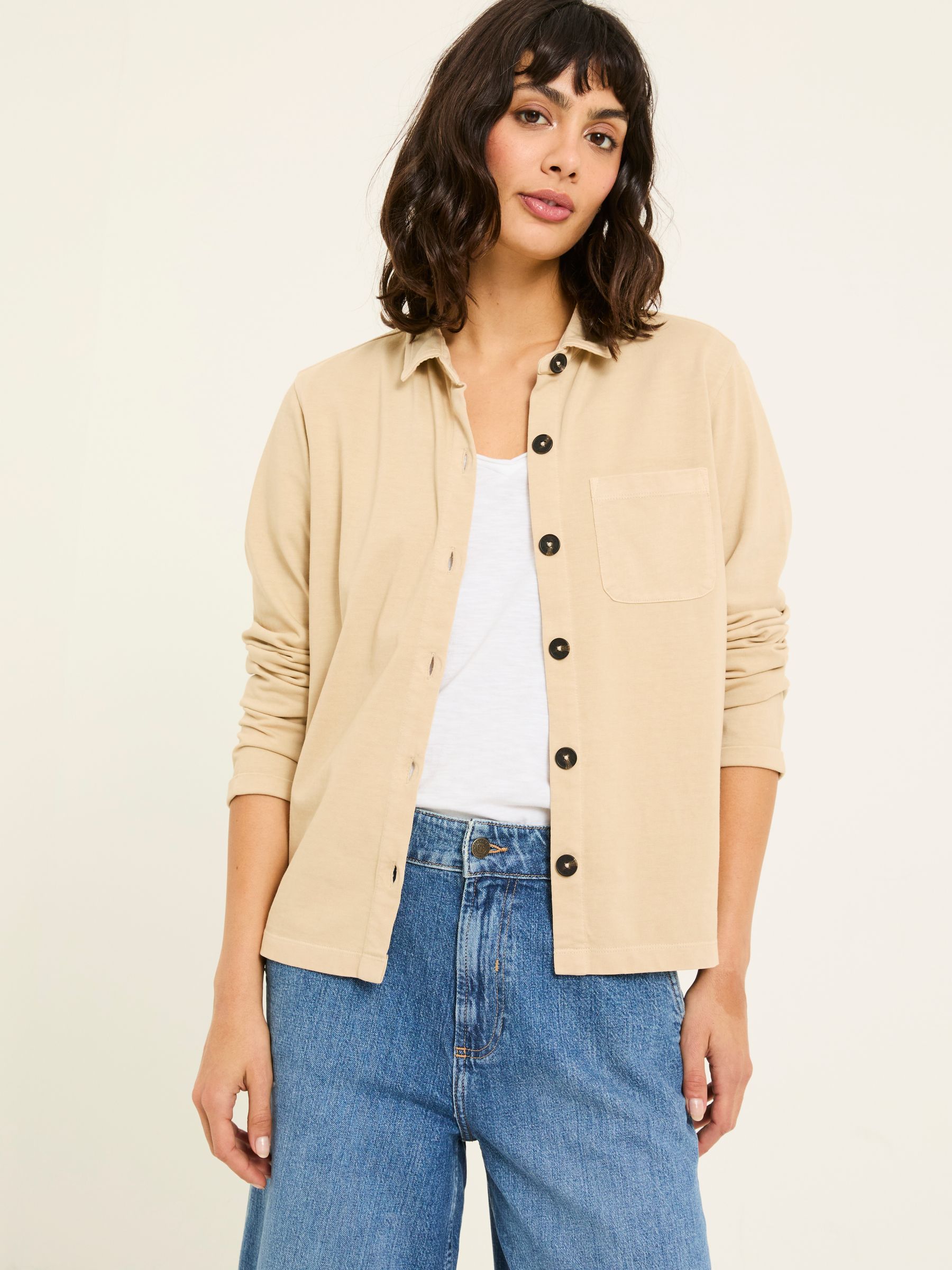 Jess Natural 100% Cotton Jersey Shirt - Image 1 of 6