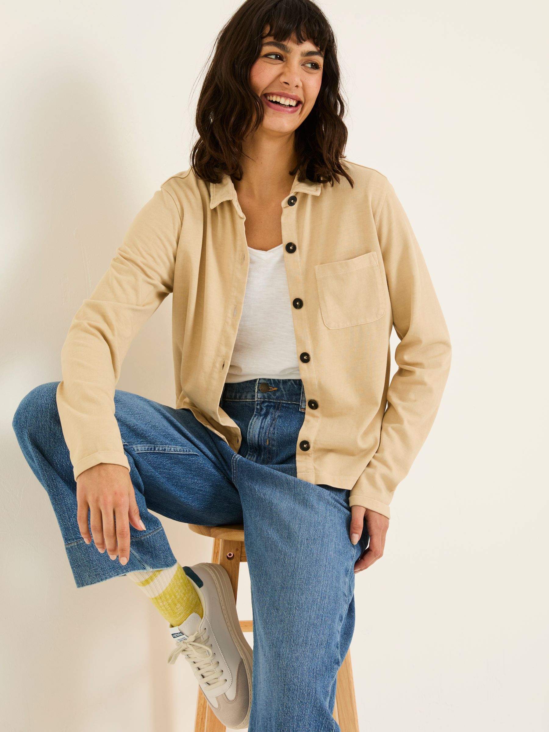 Jess Natural 100% Cotton Jersey Shirt - Image 4 of 6