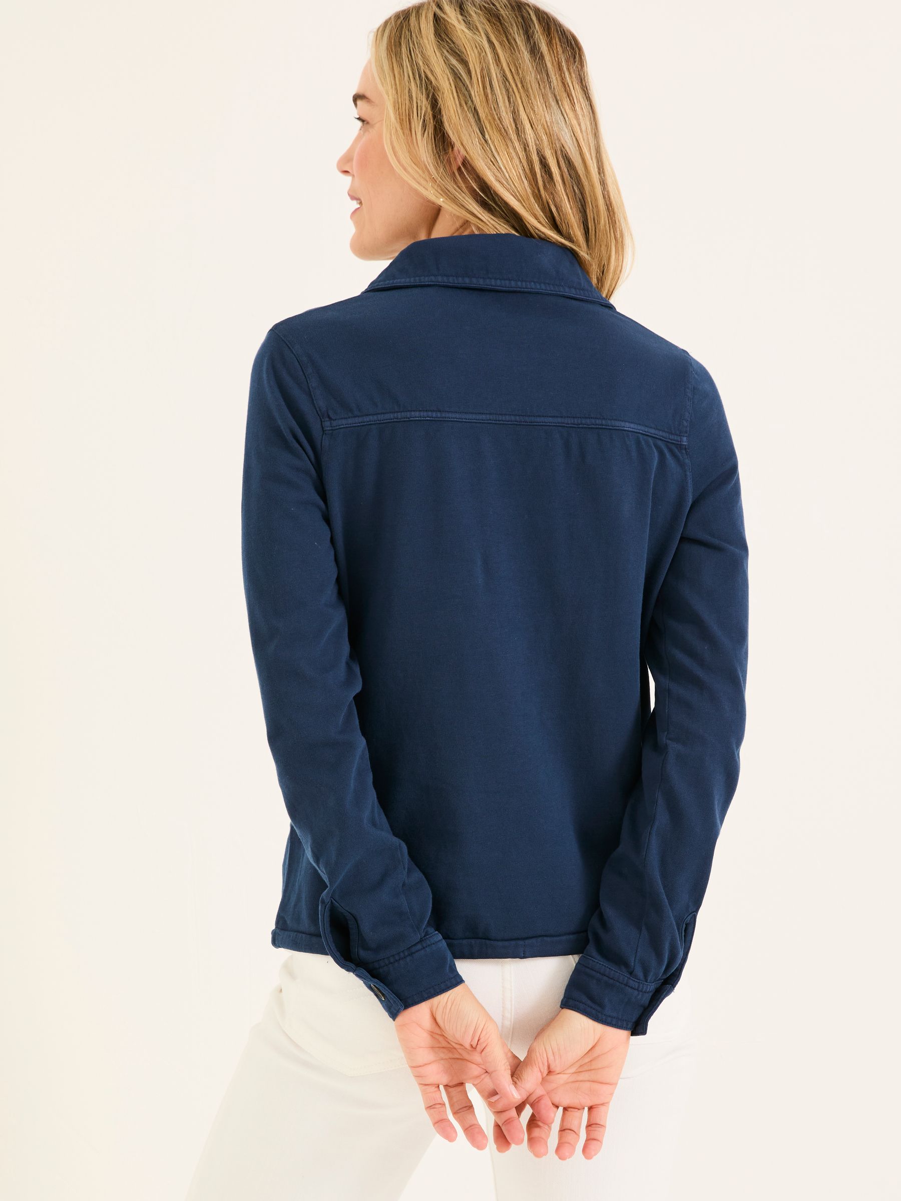 Jess Navy Popover Jersey Shirt - Image 2 of 5