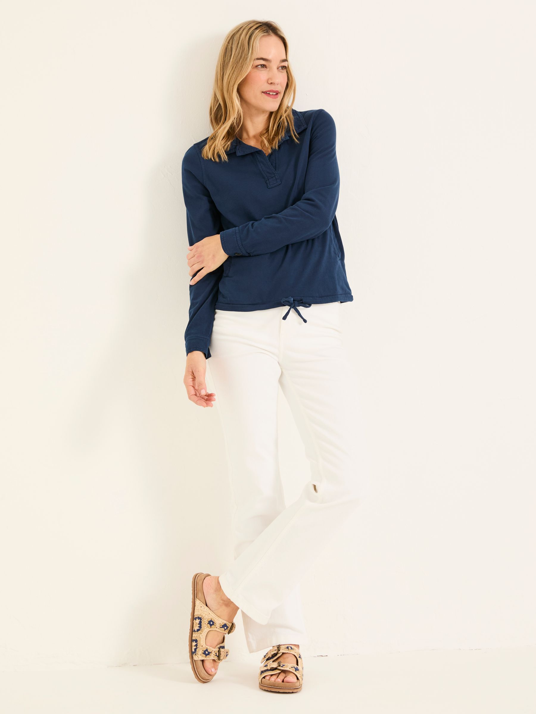 Jess Navy Popover Jersey Shirt - Image 3 of 5