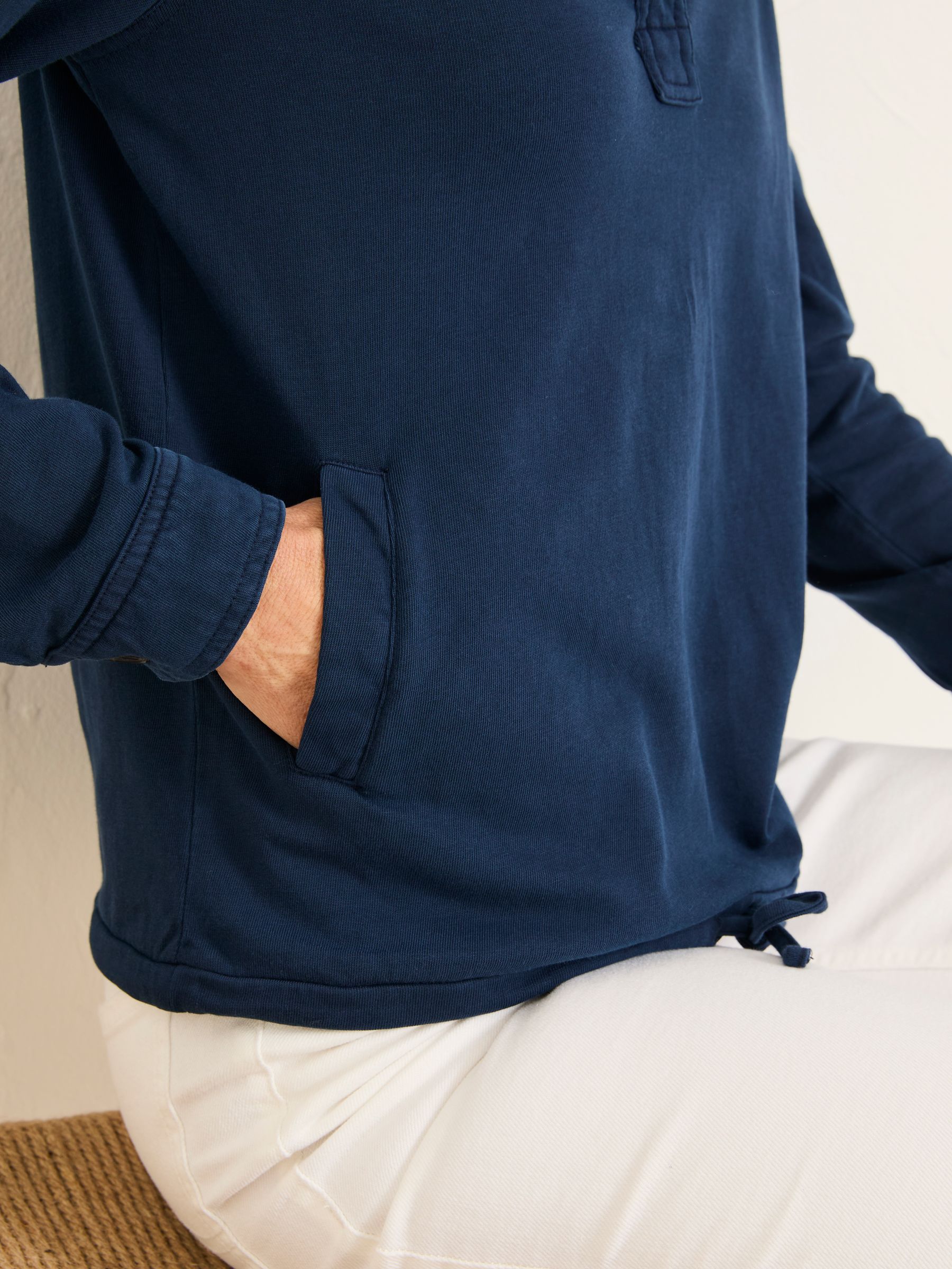 Jess Navy Popover Jersey Shirt - Image 4 of 5