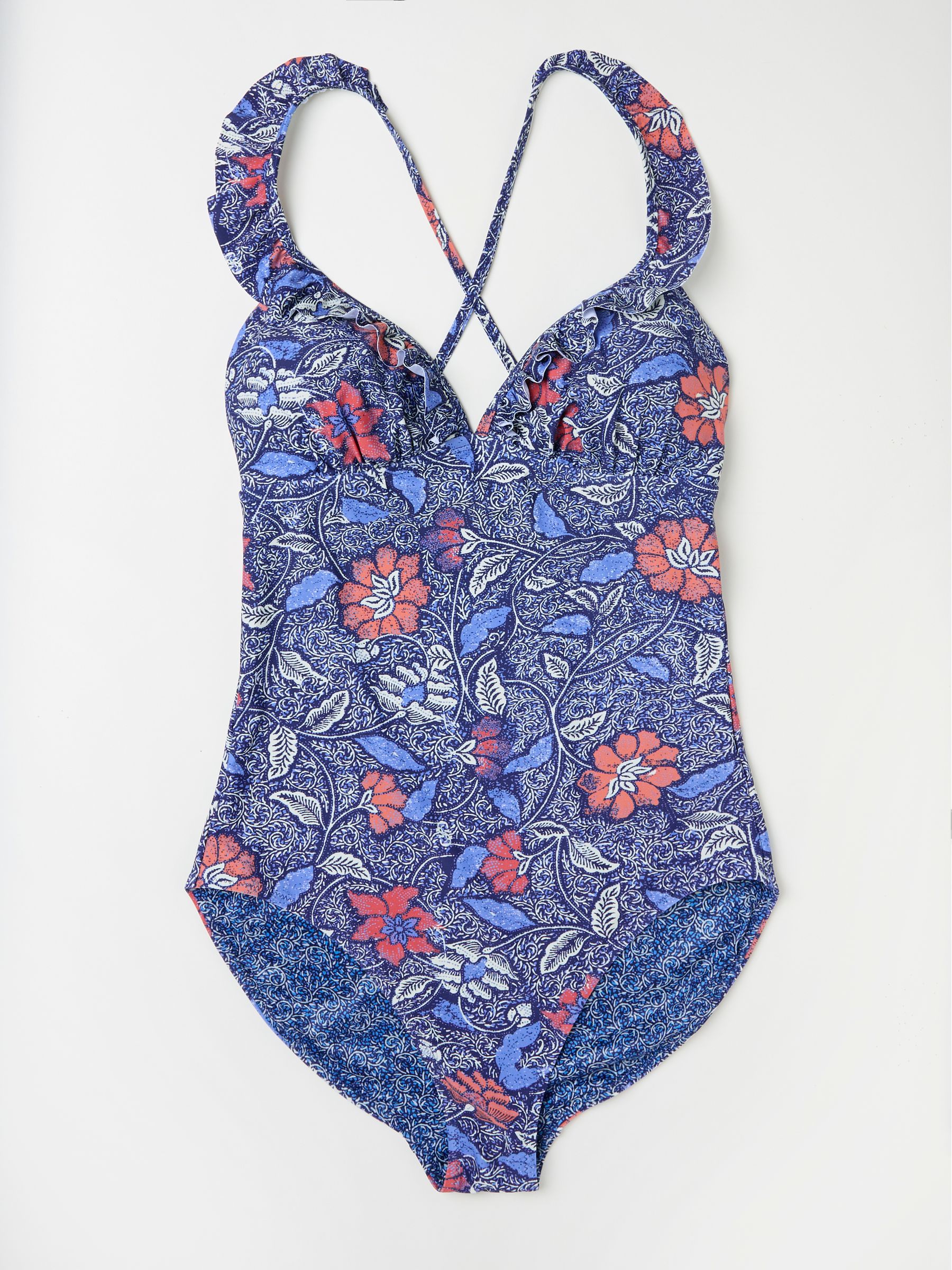 Fleur Dark Blue Detail Floral Swimsuit - Image 5 of 5