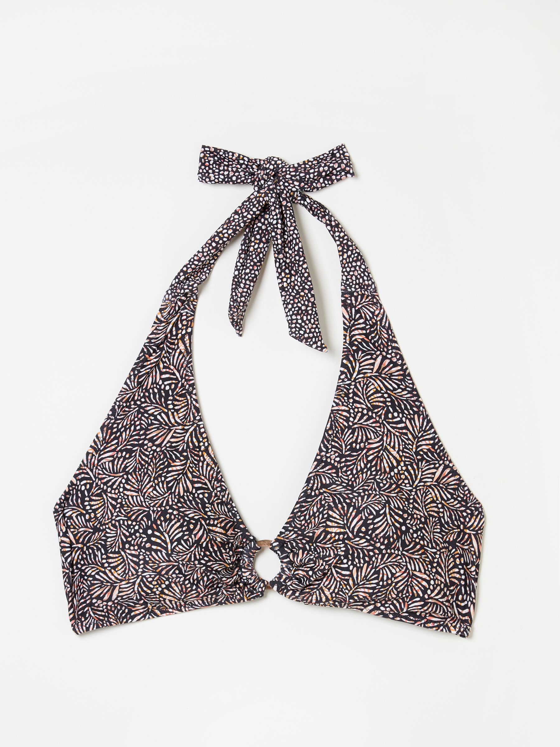 Raya Black Leaf Dot Bikini Top - Image 5 of 6