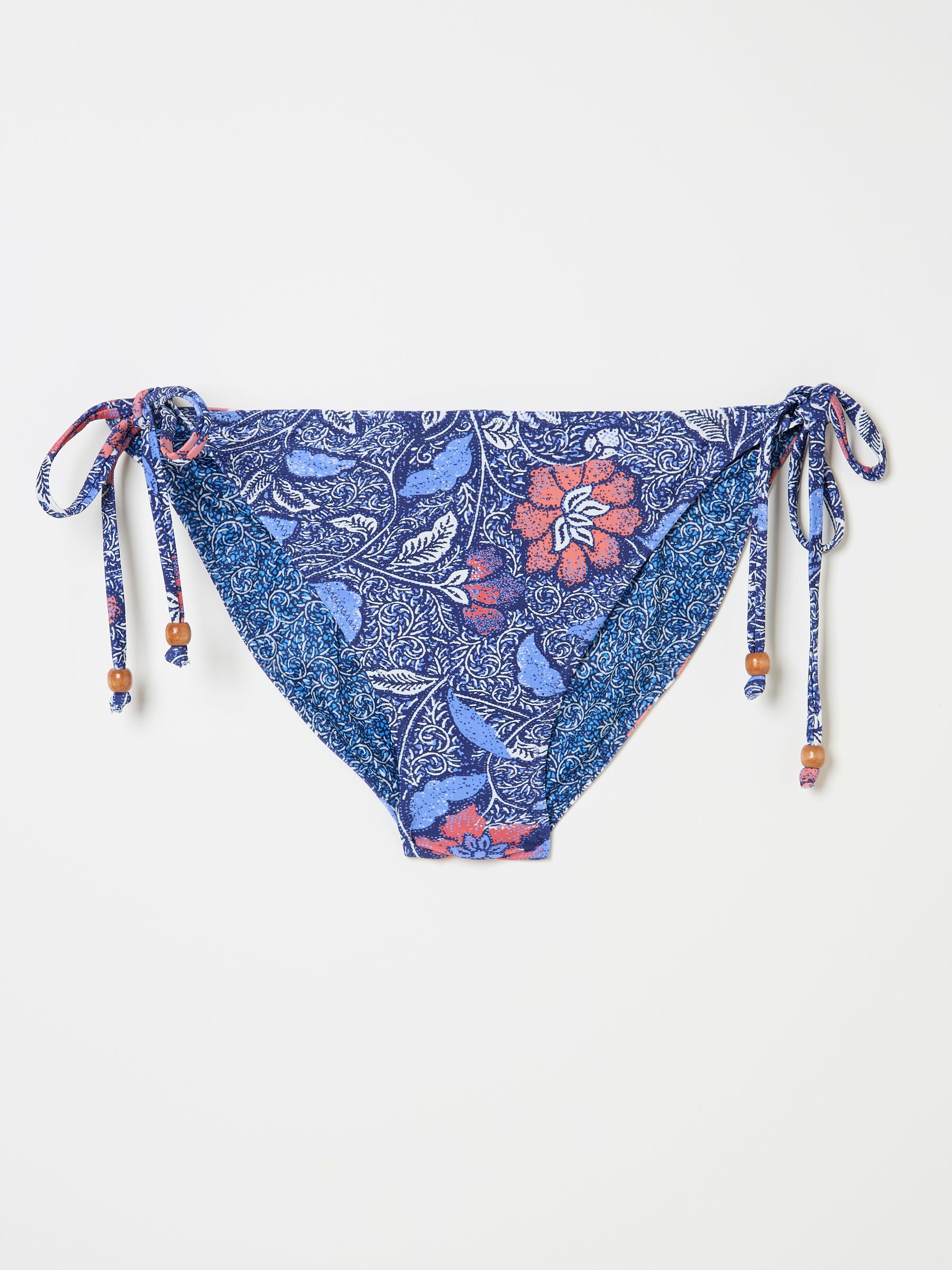Rue Dark Blue Tie Side Detail Floral Bikini Bottoms - Image 5 of 5