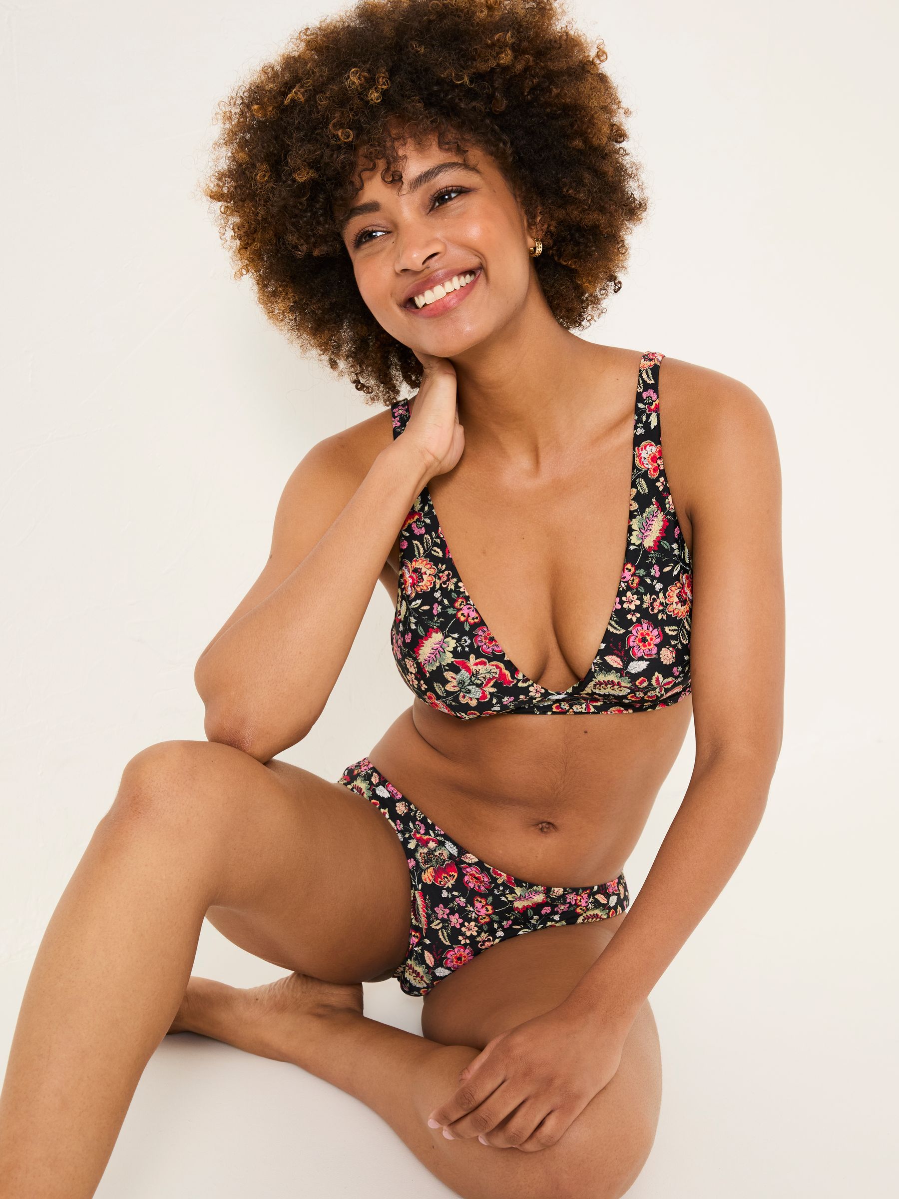 Black Historical Floral Bikini Bottoms - Image 3 of 5