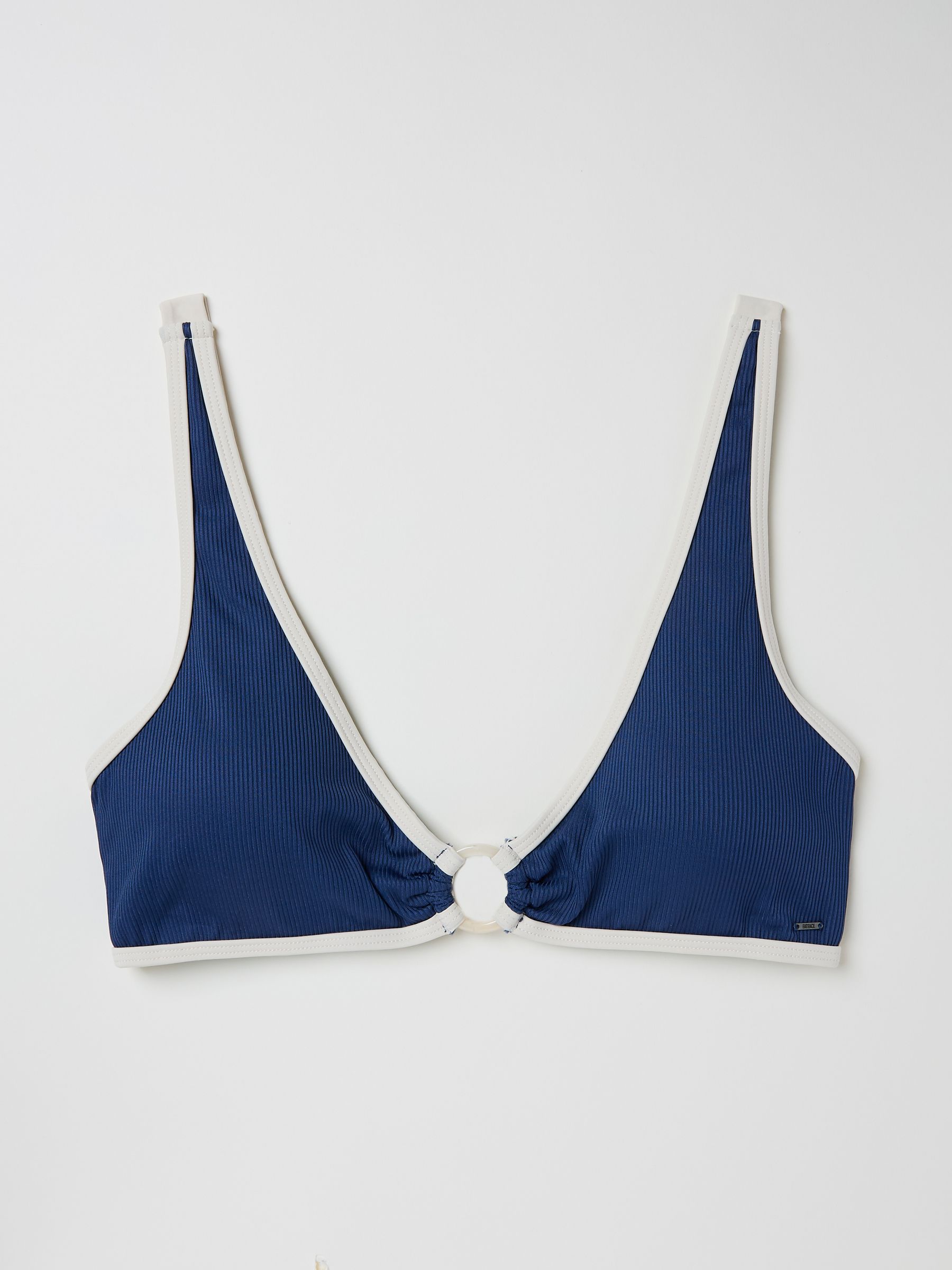Hele Dark Vintage Blue Textured Bikini Top - Image 5 of 5