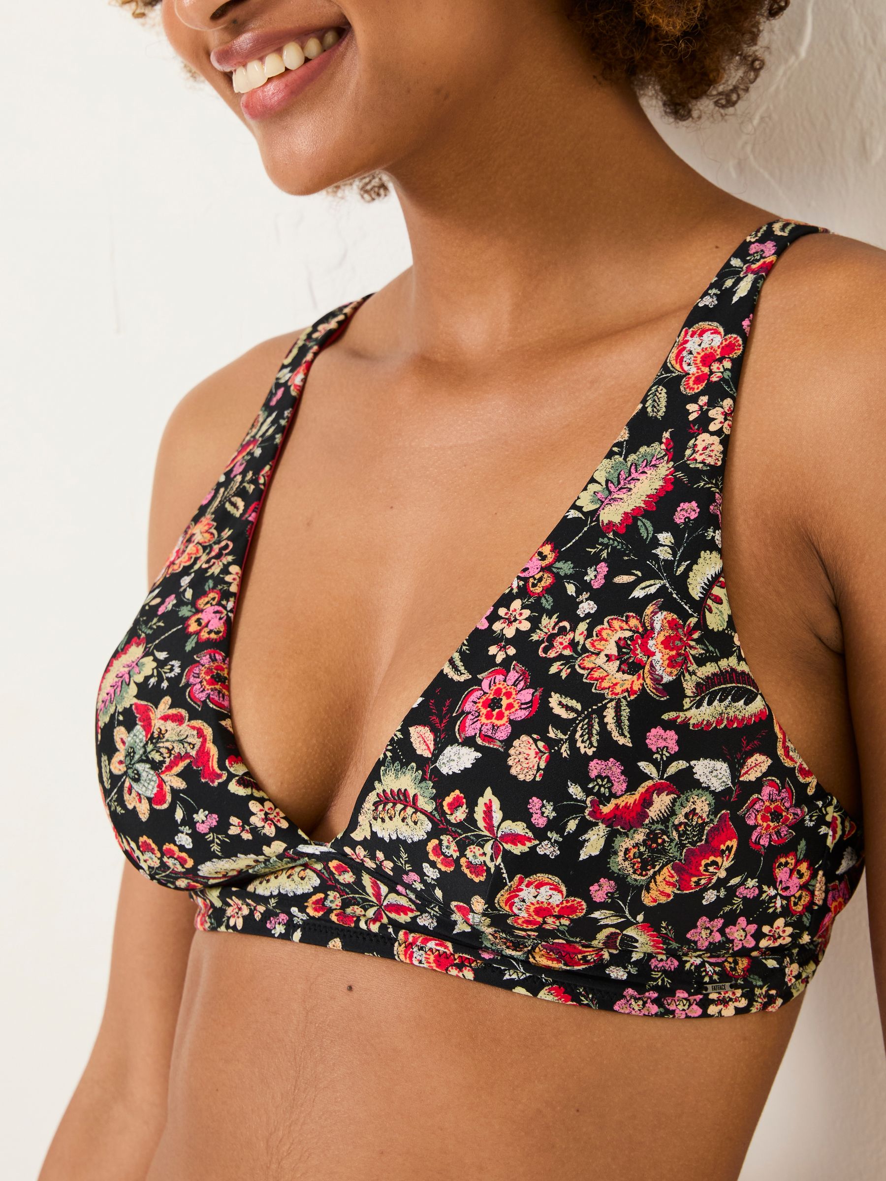Black Historical Floral Bikini Top - Image 4 of 5
