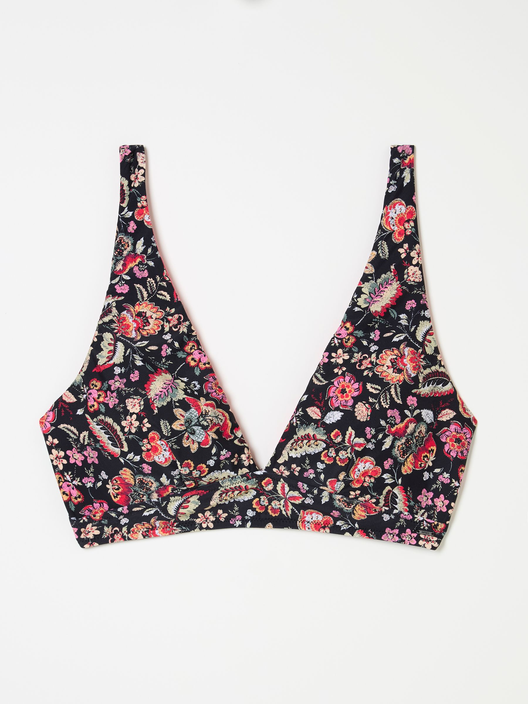 Black Historical Floral Bikini Top - Image 5 of 5