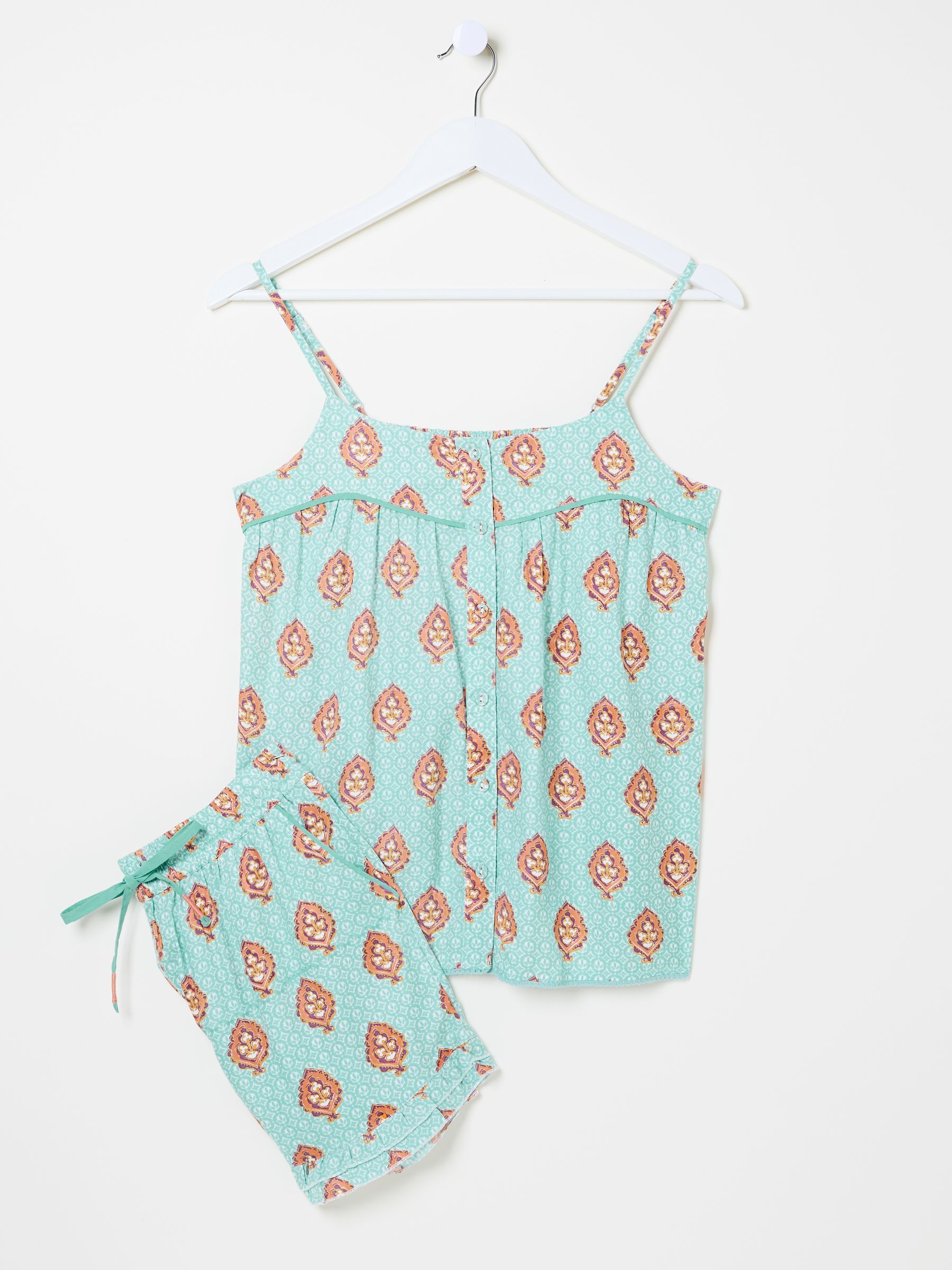 Blue Printed Pyjama Shorts Set - Image 5 of 5