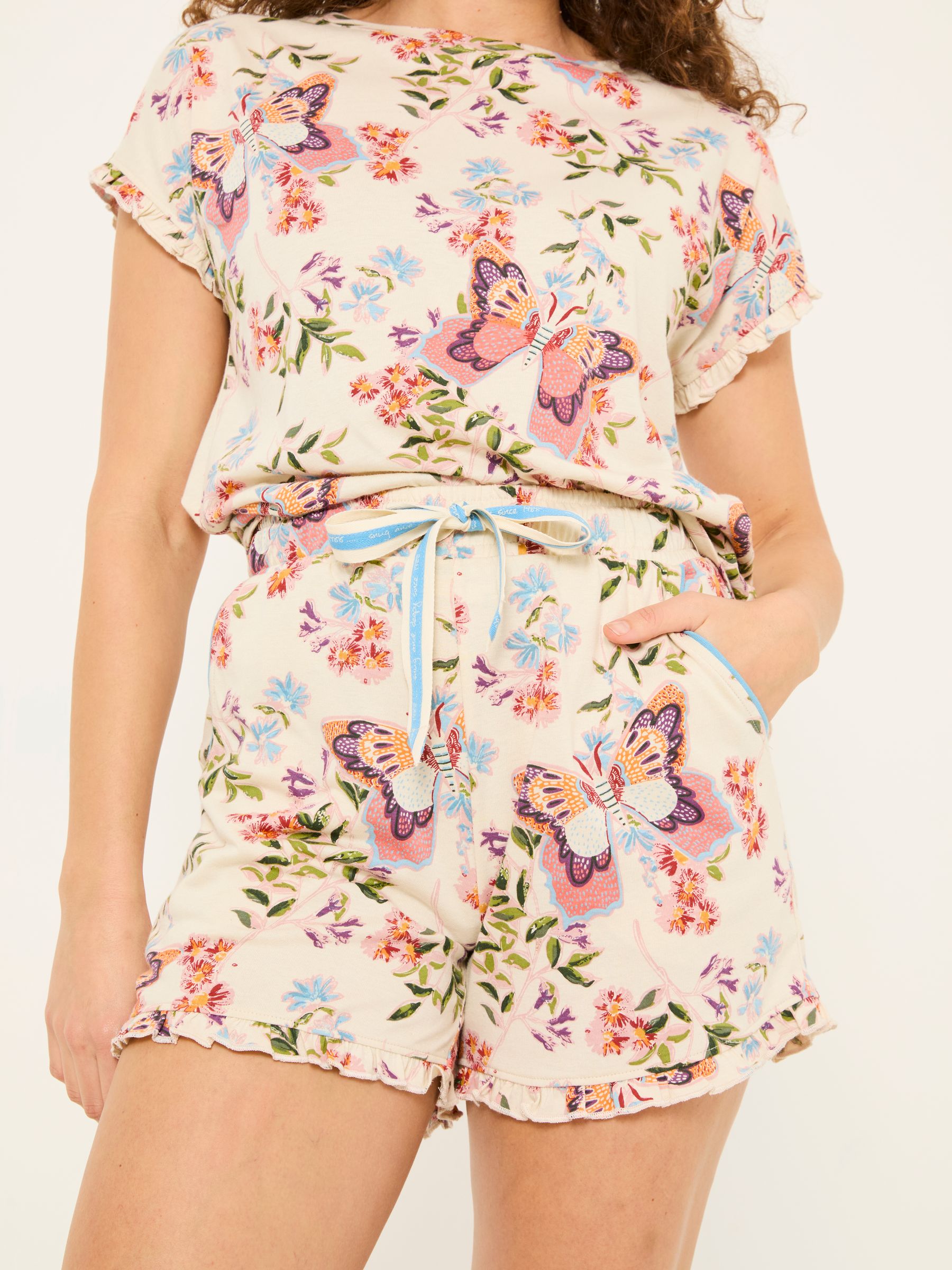 Multi Butterfly Pyjama Shorts Set - Image 3 of 5