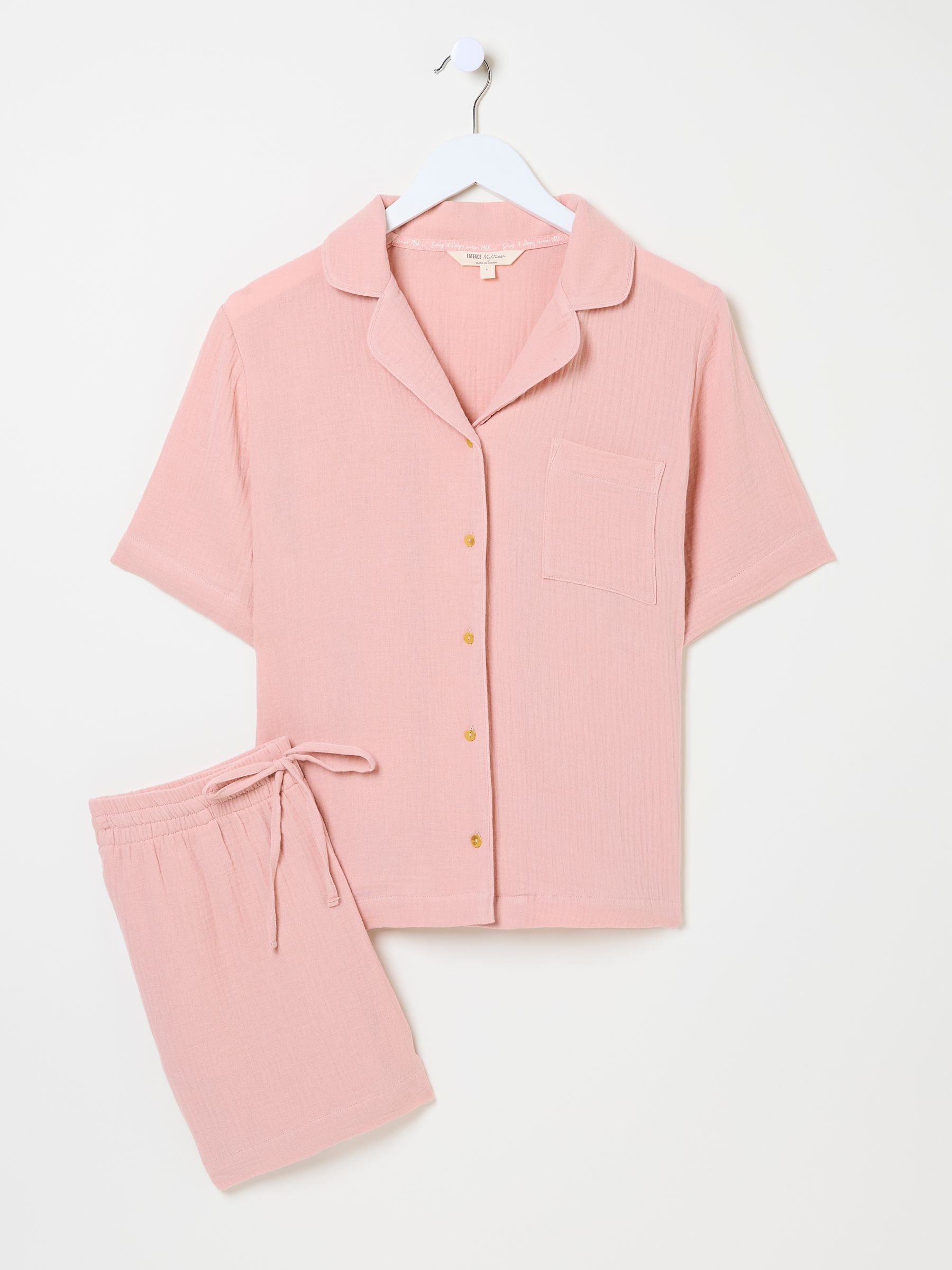 Pink Textured Pyjama Shorts Set - Image 10 of 10