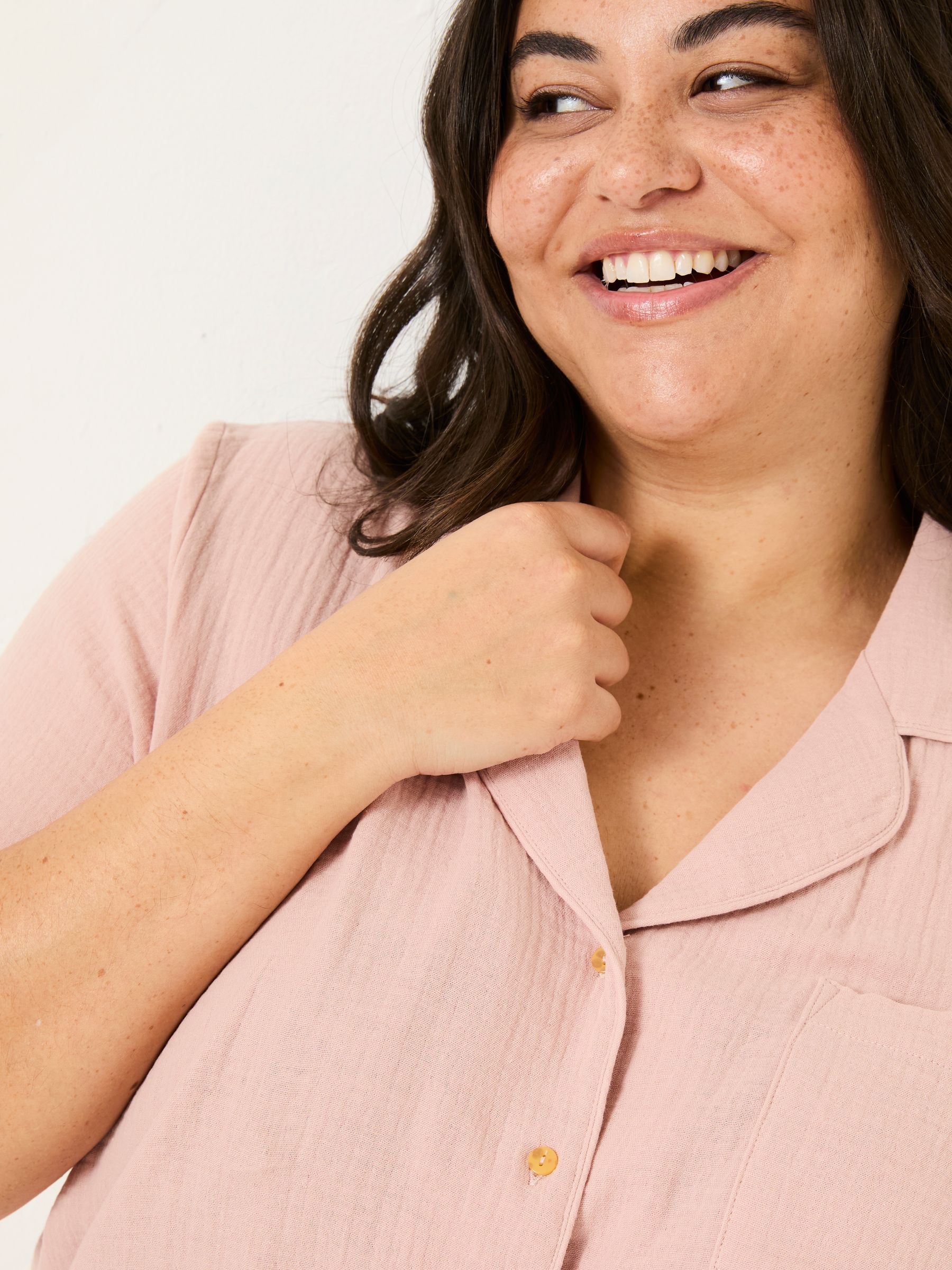 Pink Textured Pyjama Shorts Set - Image 6 of 10