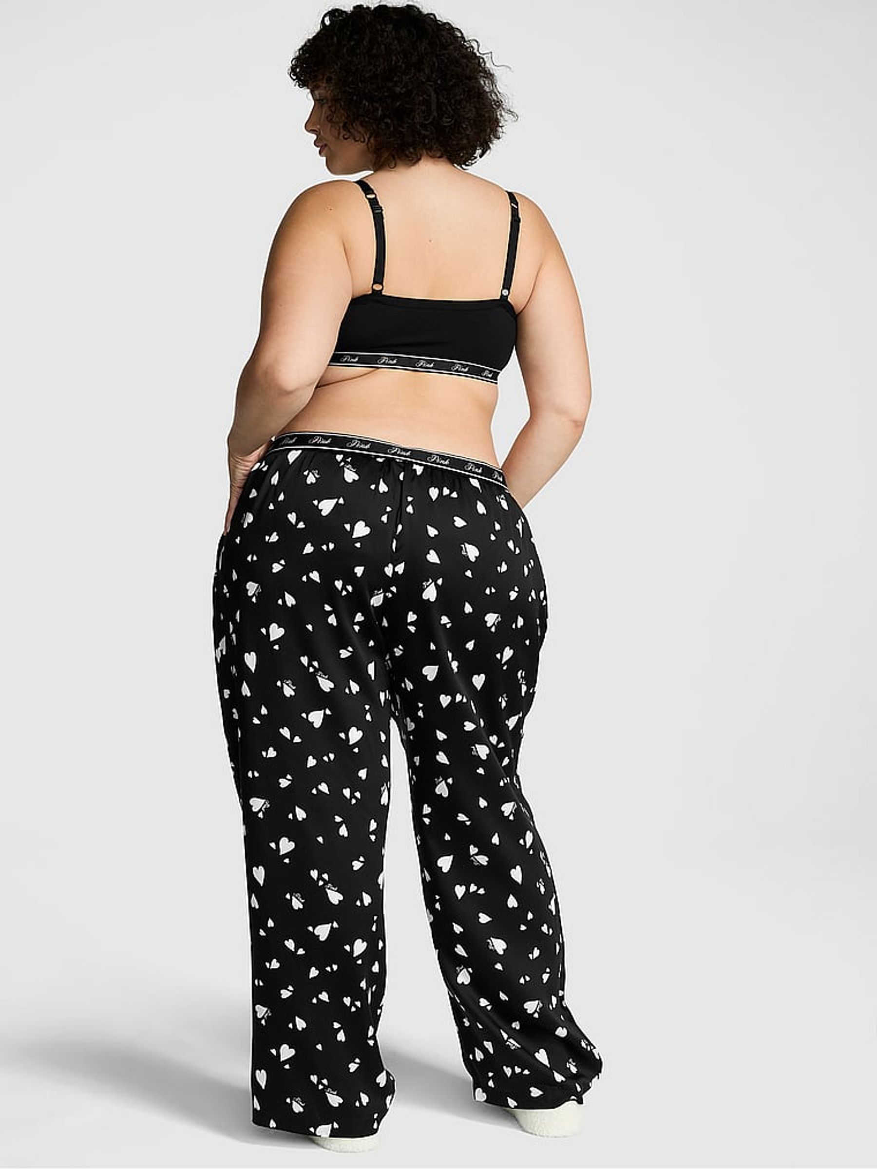 Black White Hearts TENCEL™ Pyjama Bottoms - Image 2 of 3