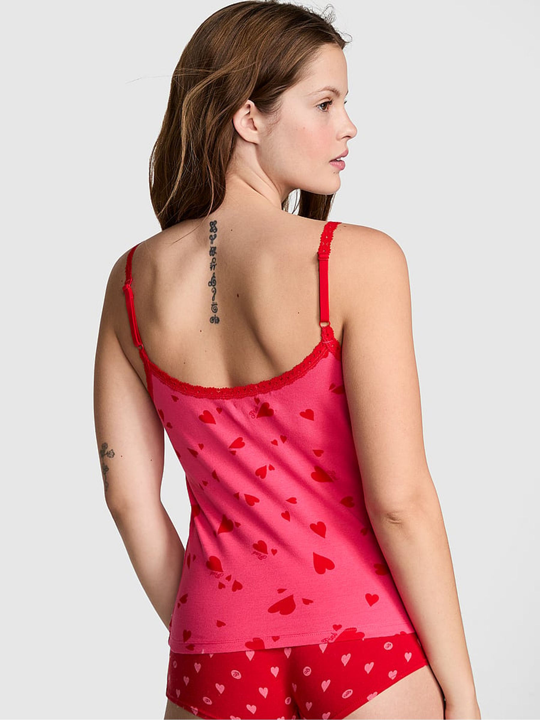 Double Bubble Pink Heart Pyjama Cami Top - Image 2 of 3