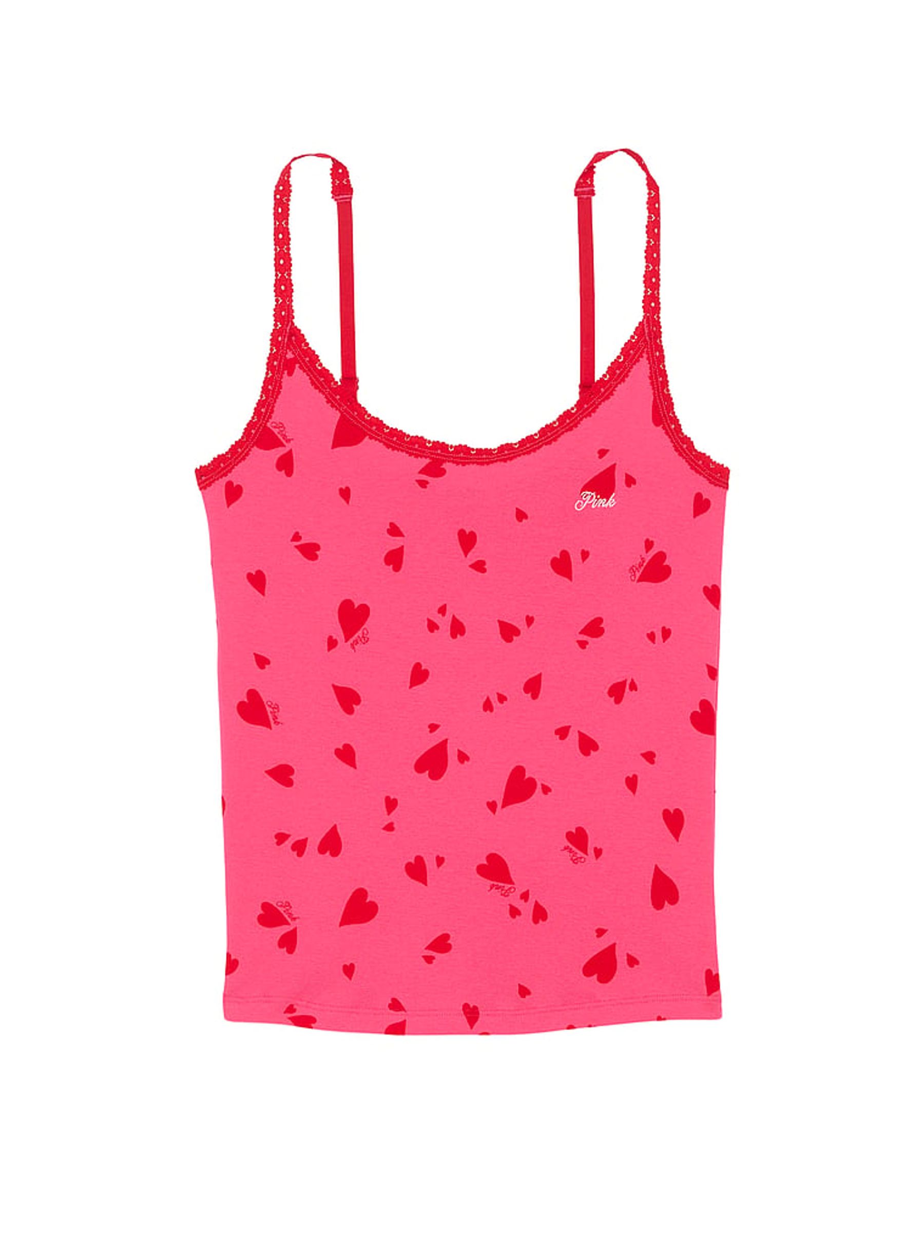 Double Bubble Pink Heart Pyjama Cami Top - Image 3 of 3