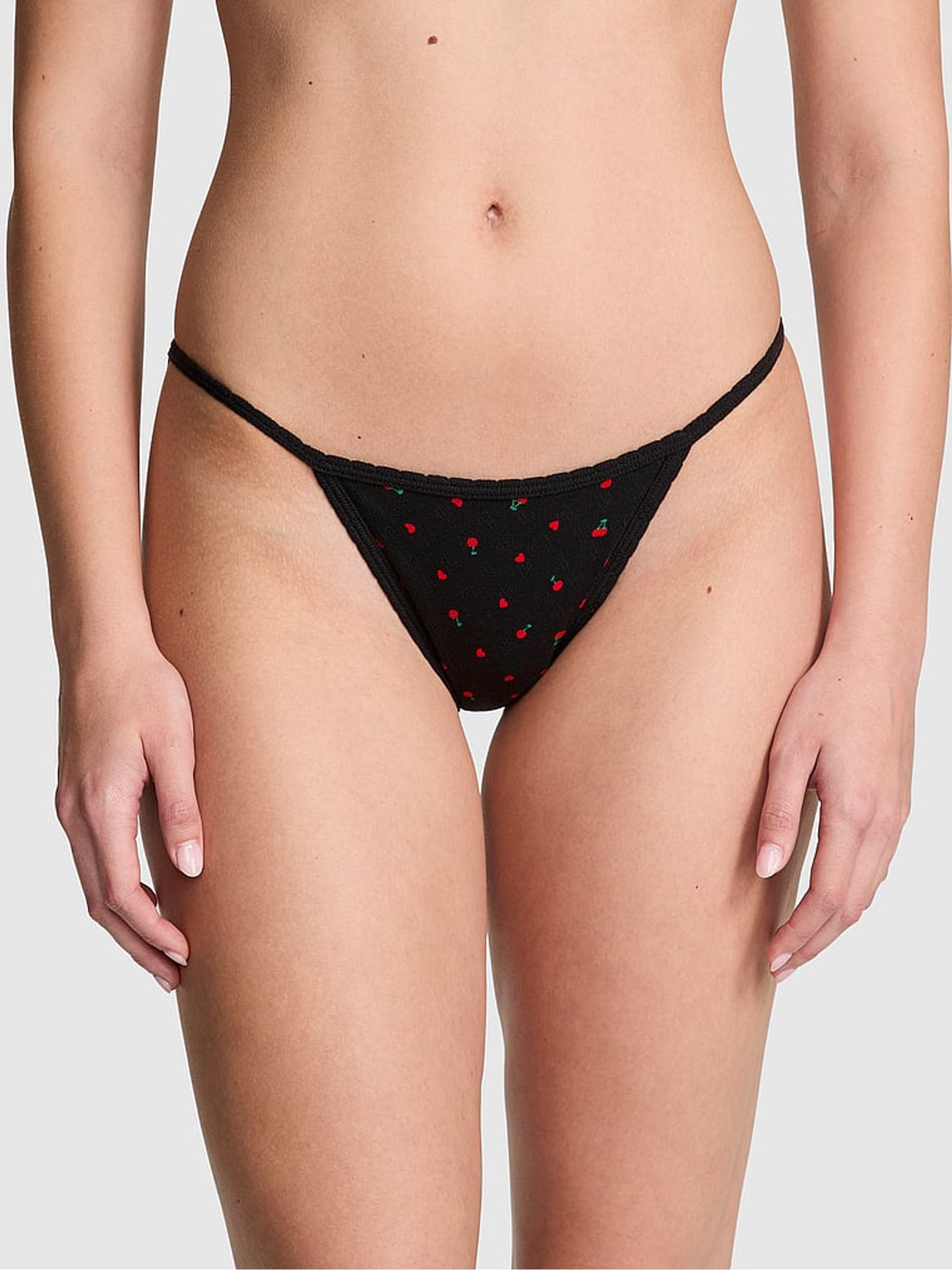 Black Cherry Bikini Cotton Knickers - Image 1 of 3