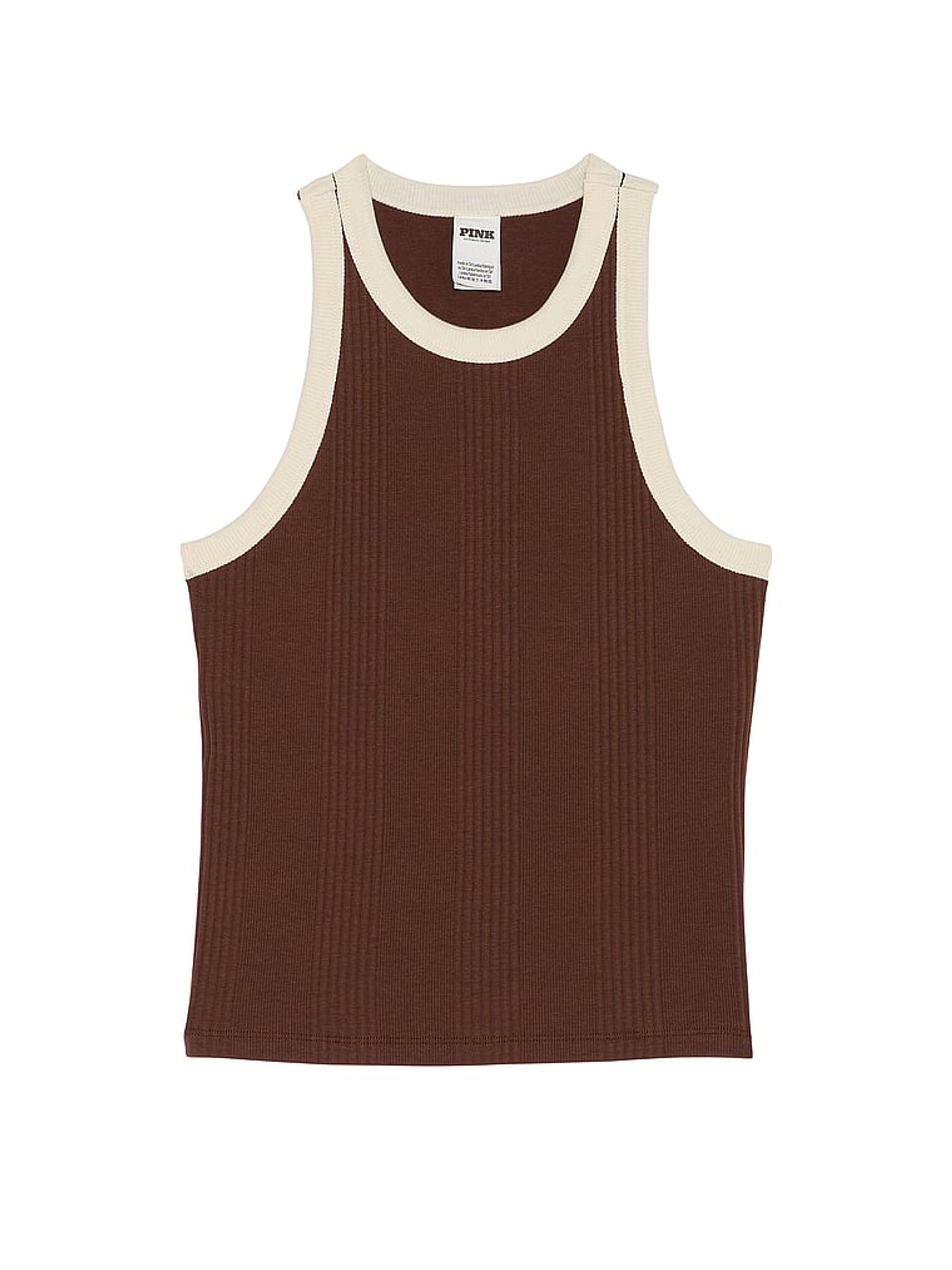 Ganache Brown Rib Tank Top - Image 3 of 3