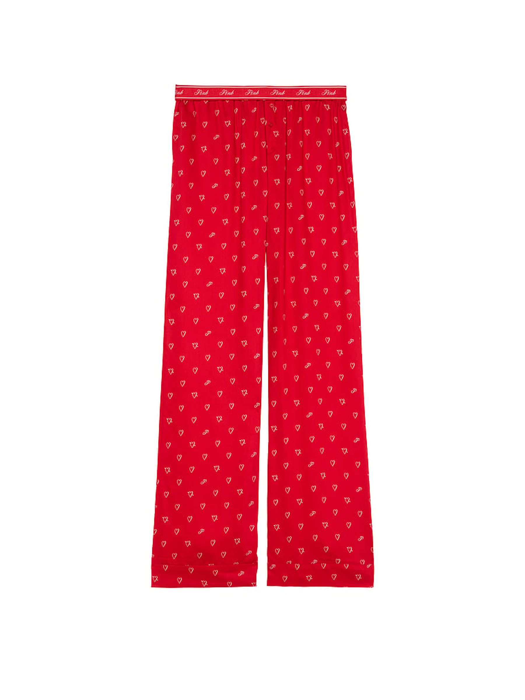 Vermillion Red Hearts TENCEL™ Pyjama Bottoms - Image 3 of 3