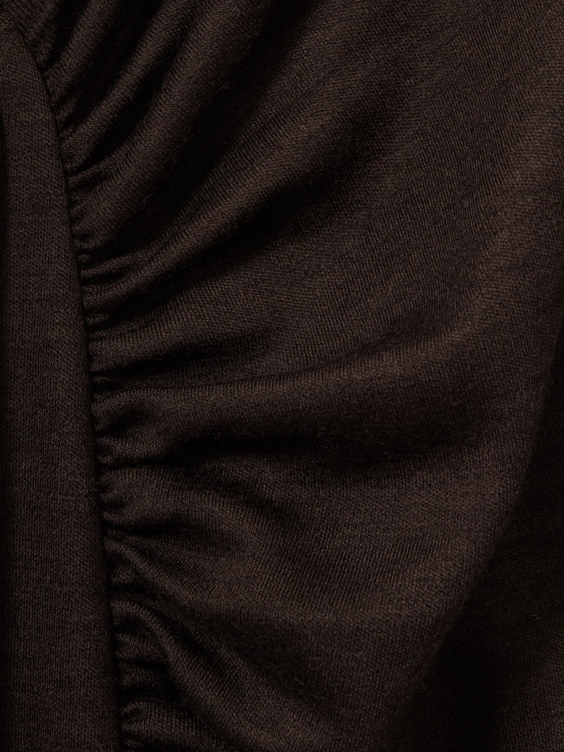 Wool Jersey Ruched Midi Dress in Brown - Image 8 of 8
