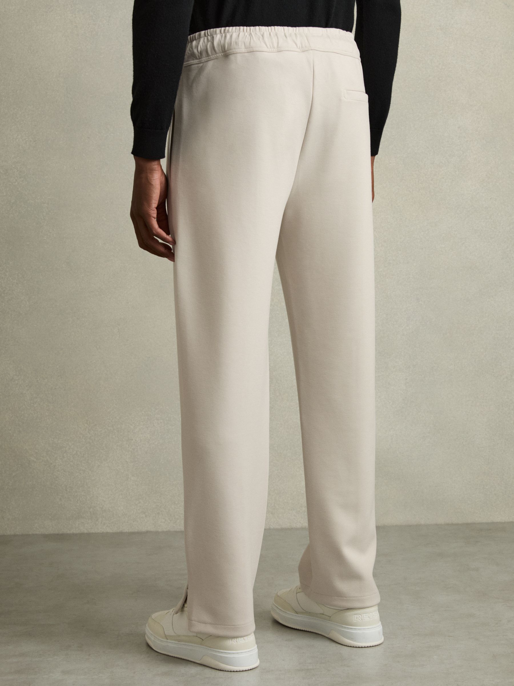 Interlock Drawstring Straight-Leg Trousers in Off White - Image 5 of 7