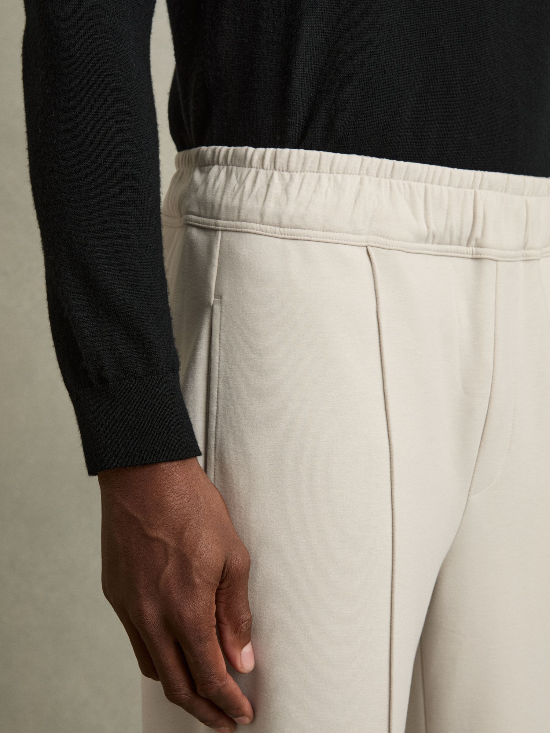Interlock Drawstring Straight-Leg Trousers in Off White - Image 6 of 7