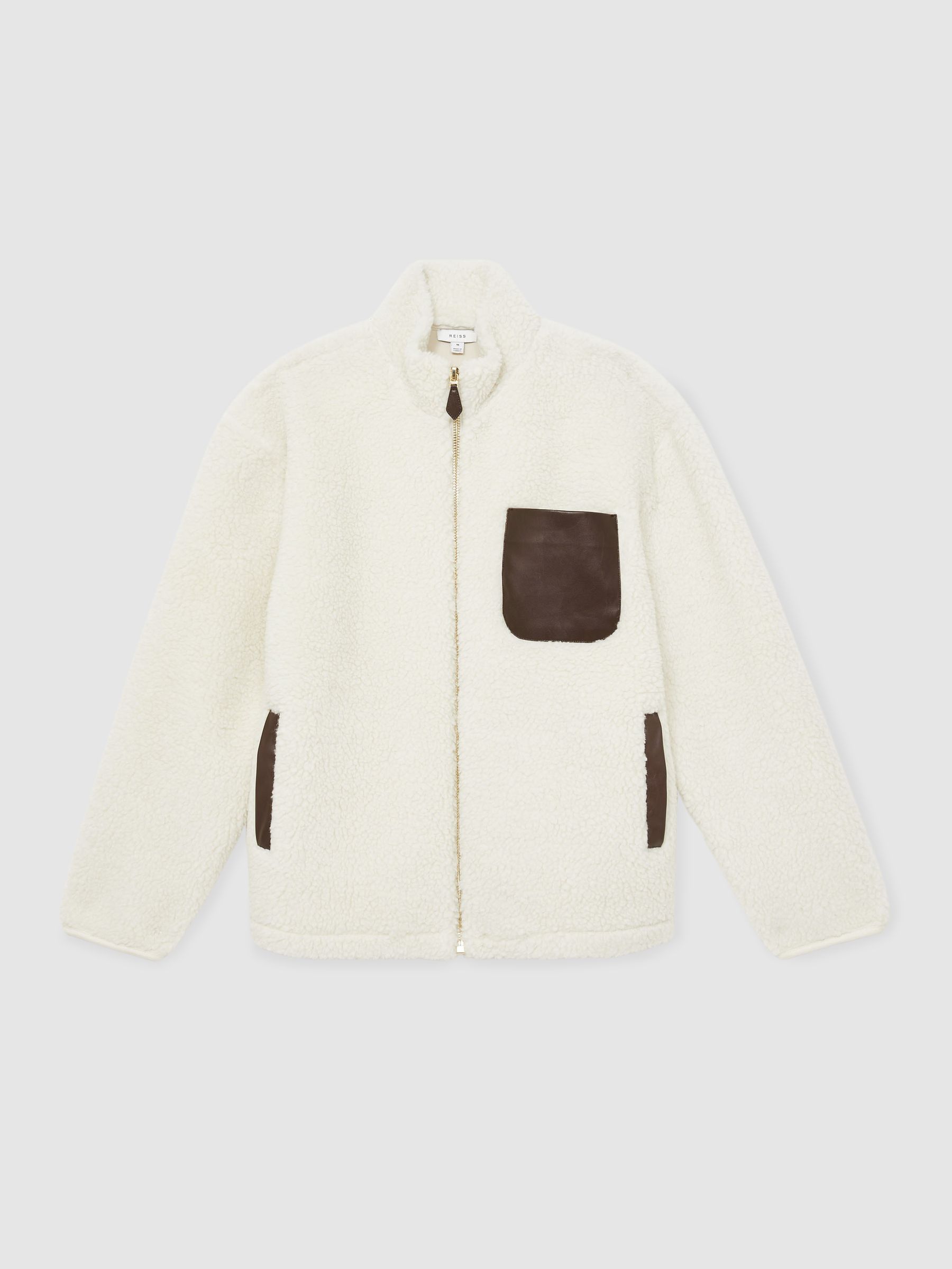 Fleece Zip-Through Jacket in Ecru - Image 2 of 7