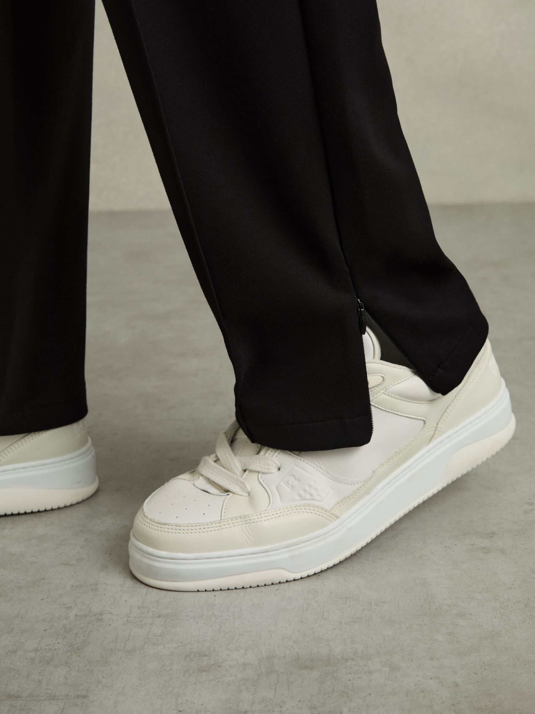 Interlock Drawstring Straight-Leg Trousers in Black - Image 4 of 7