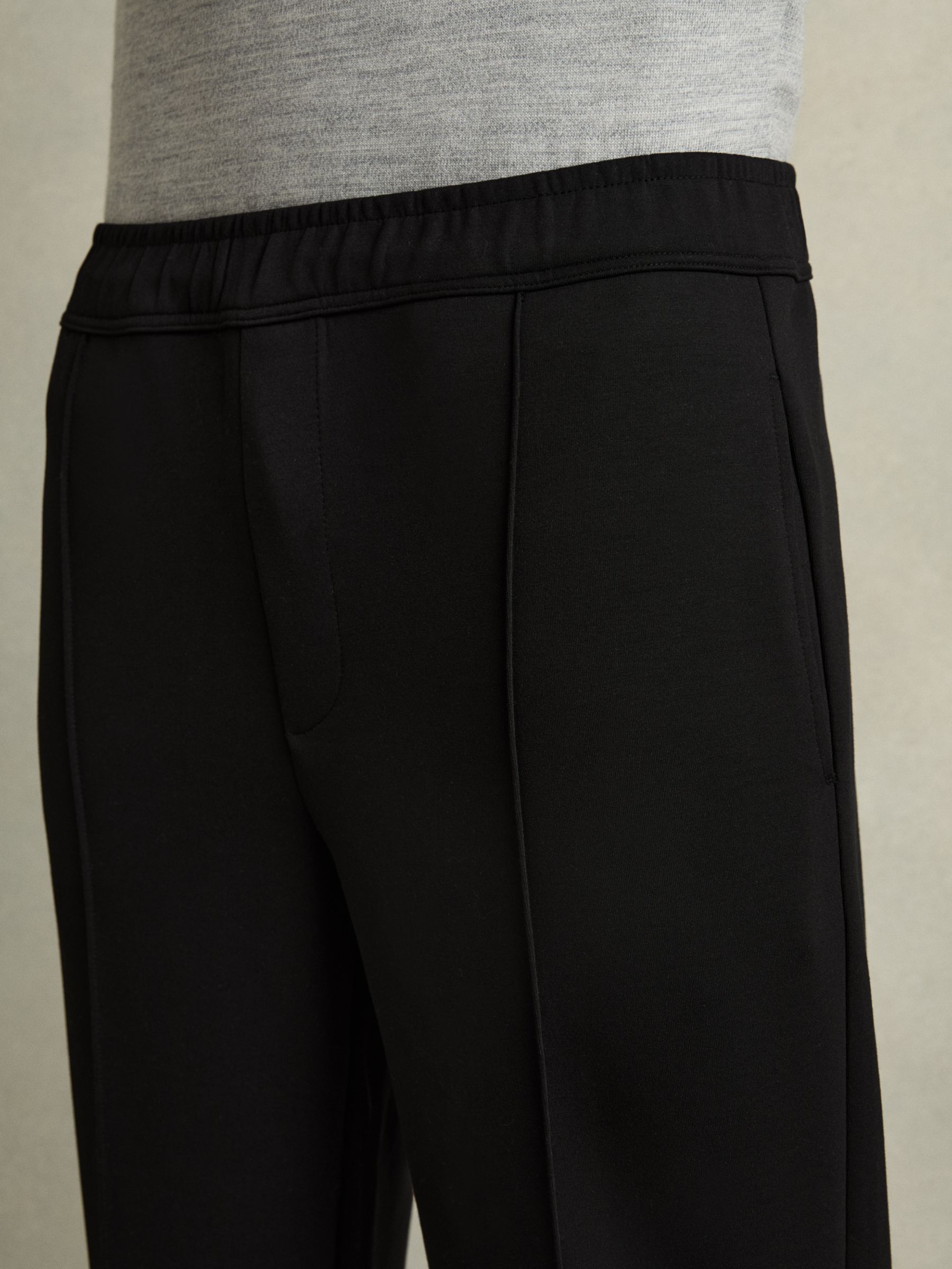 Interlock Drawstring Straight-Leg Trousers in Black - Image 6 of 7