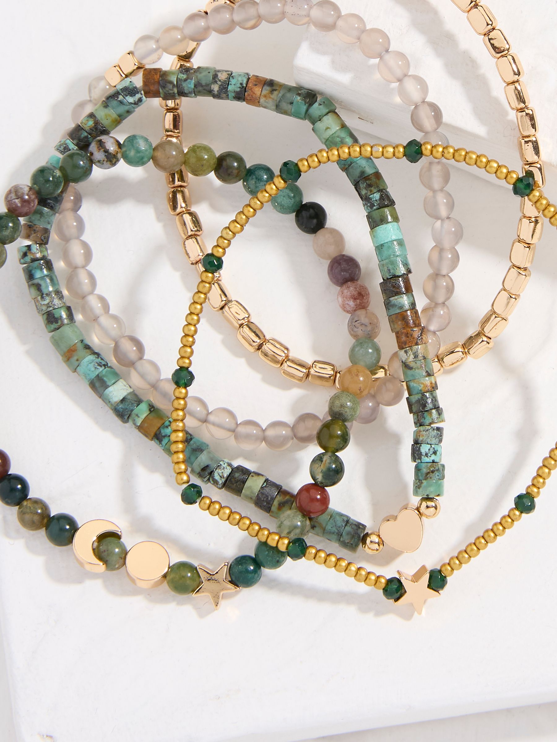 Green Stretch Stack Bracelet - Image 2 of 2