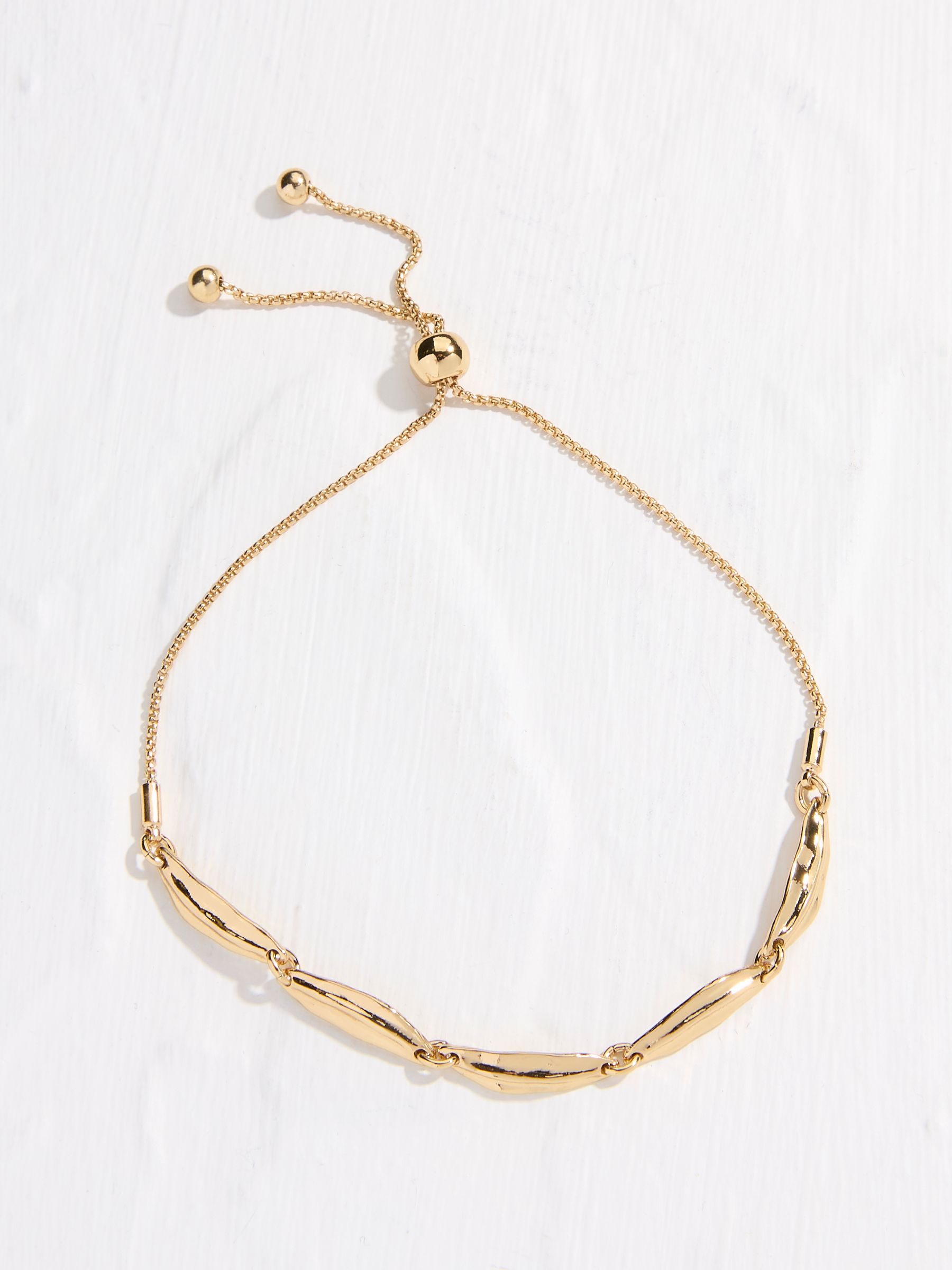Gold Tone Hammered Oval Bracelet - Image 1 of 2