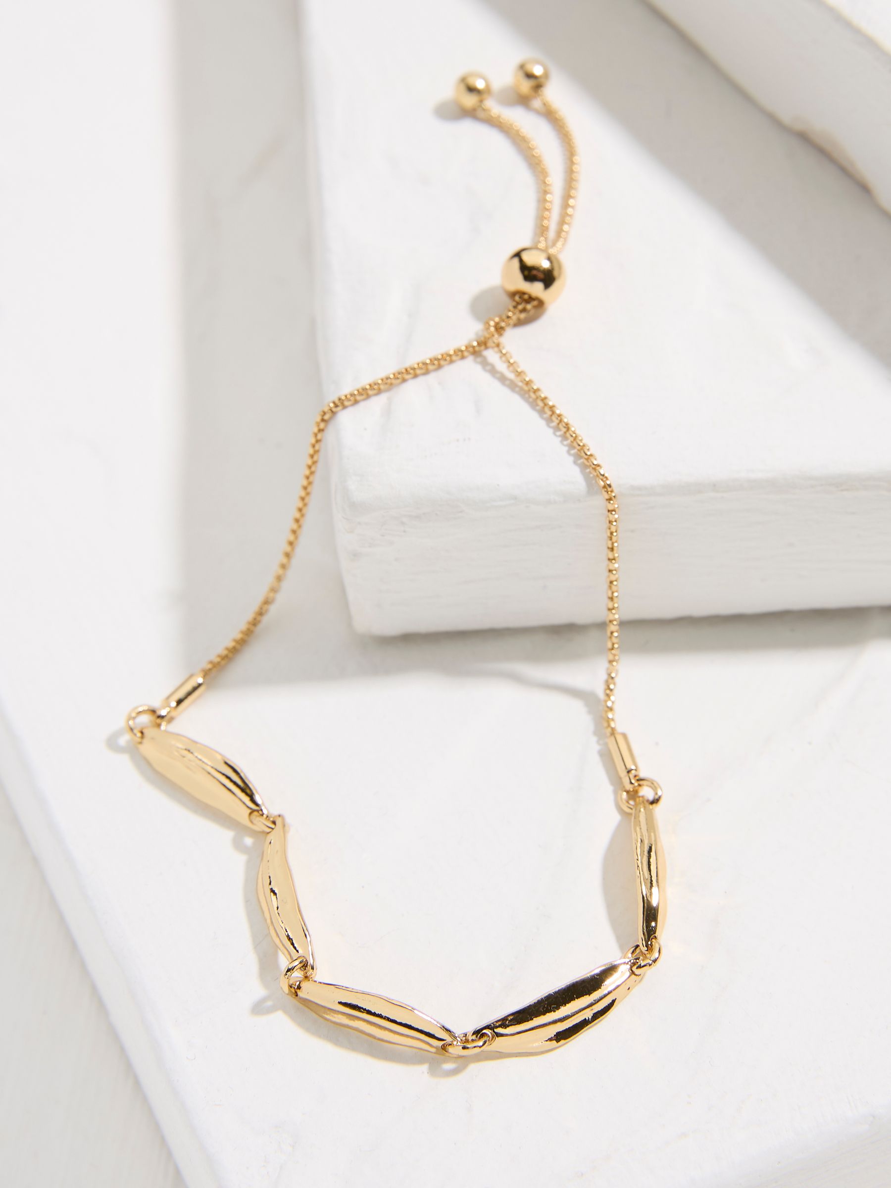 Gold Tone Hammered Oval Bracelet - Image 2 of 2