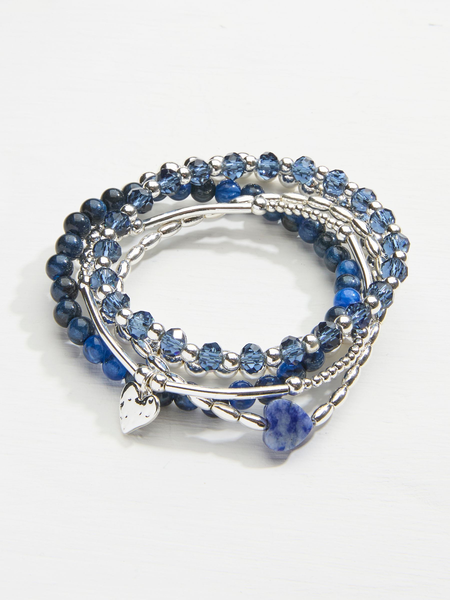 Silver Tone Stretch Stack Bracelet - Image 1 of 2