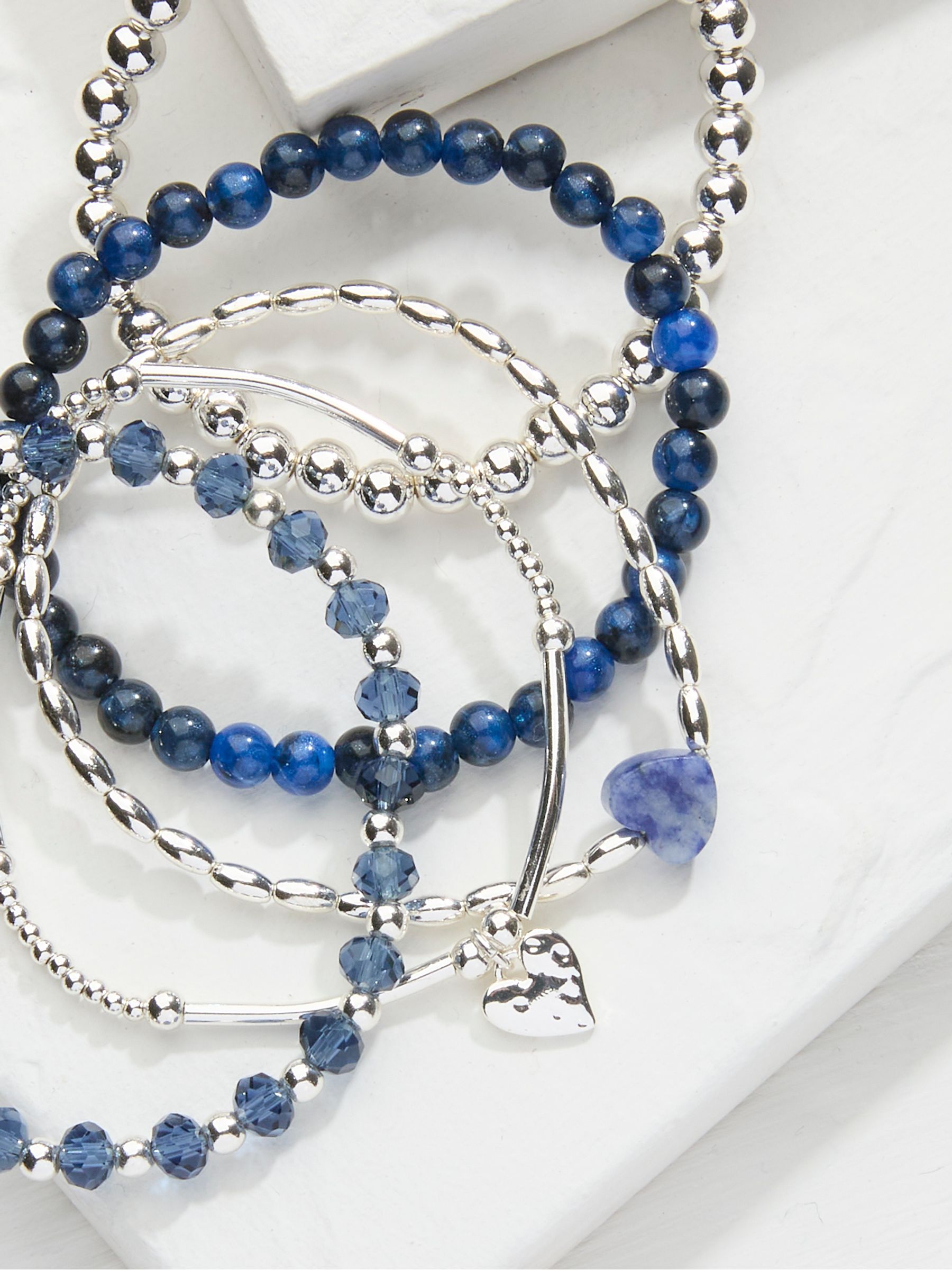 Silver Tone Stretch Stack Bracelet - Image 2 of 2