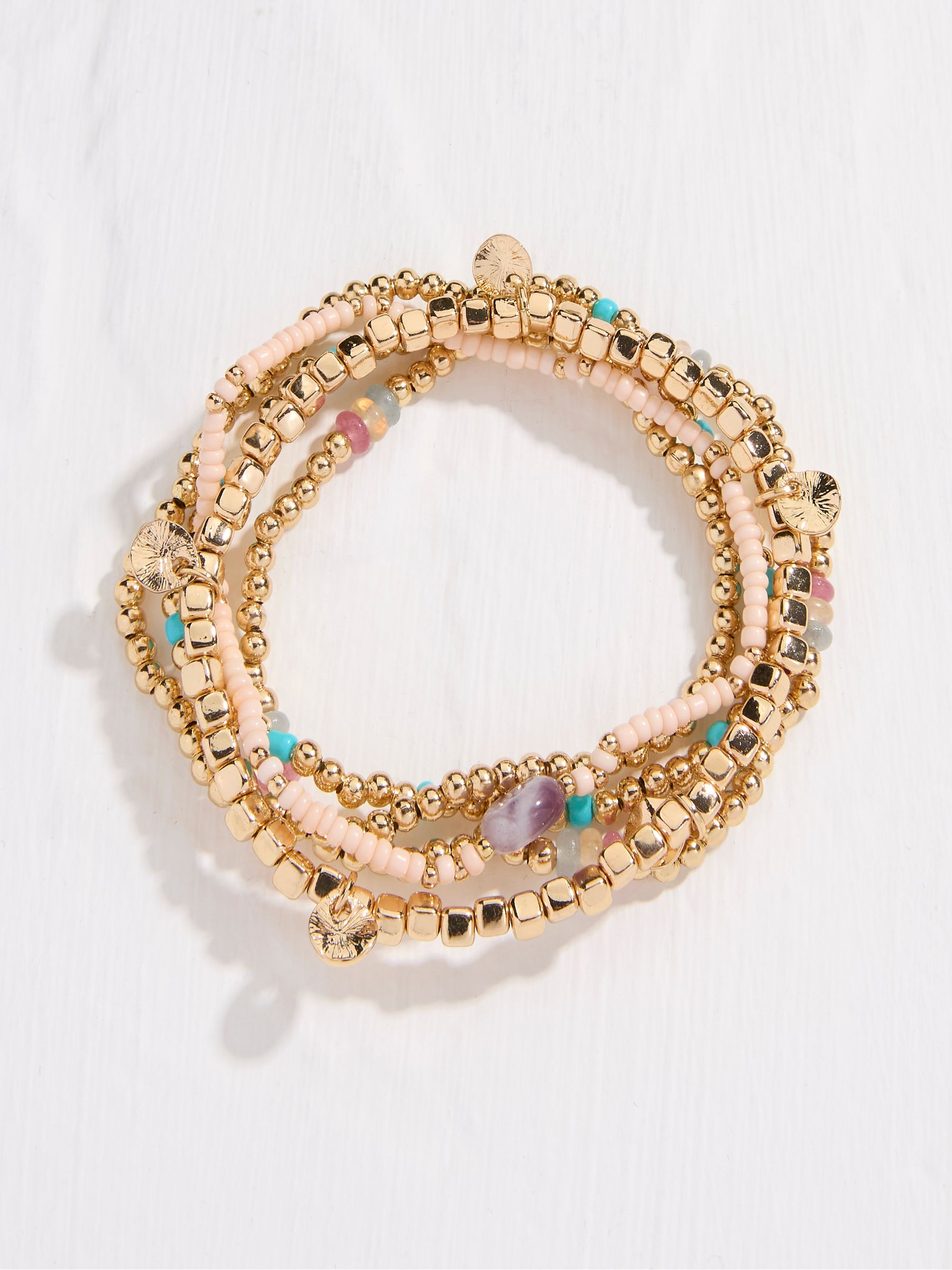 Gold Tone Stretch Stack Bracelet - Image 1 of 2