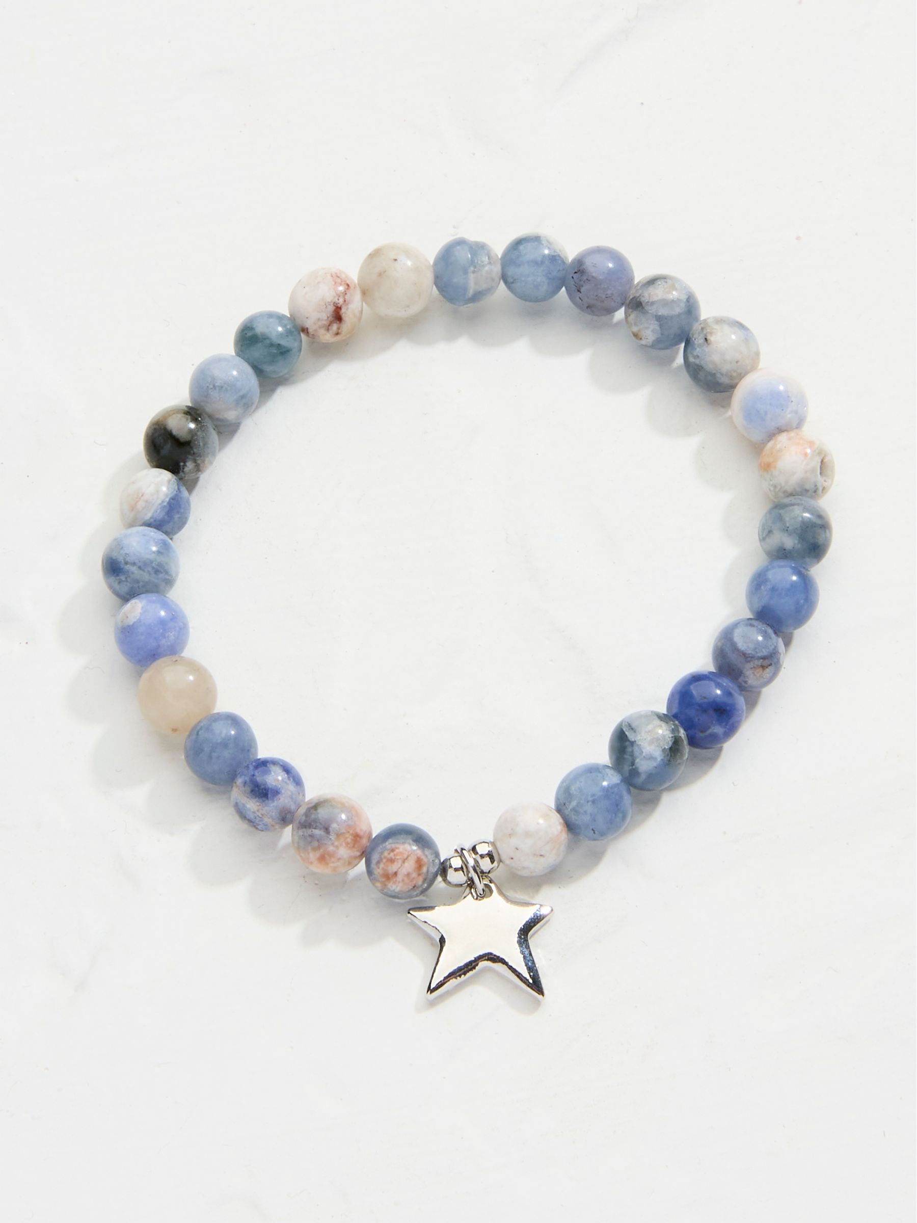Navy Sodalite Gemstone Stretch Bracelet - Image 1 of 2