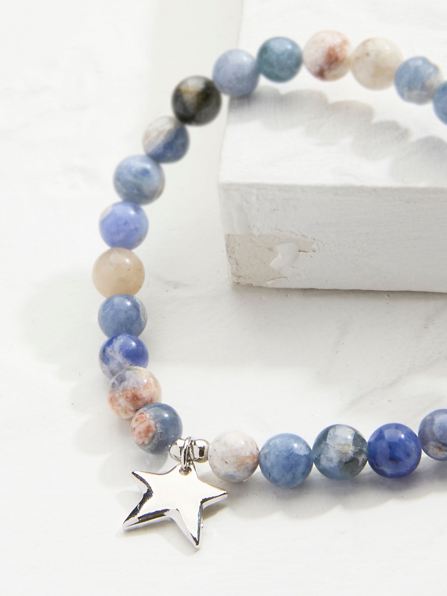 Navy Sodalite Gemstone Stretch Bracelet - Image 2 of 2