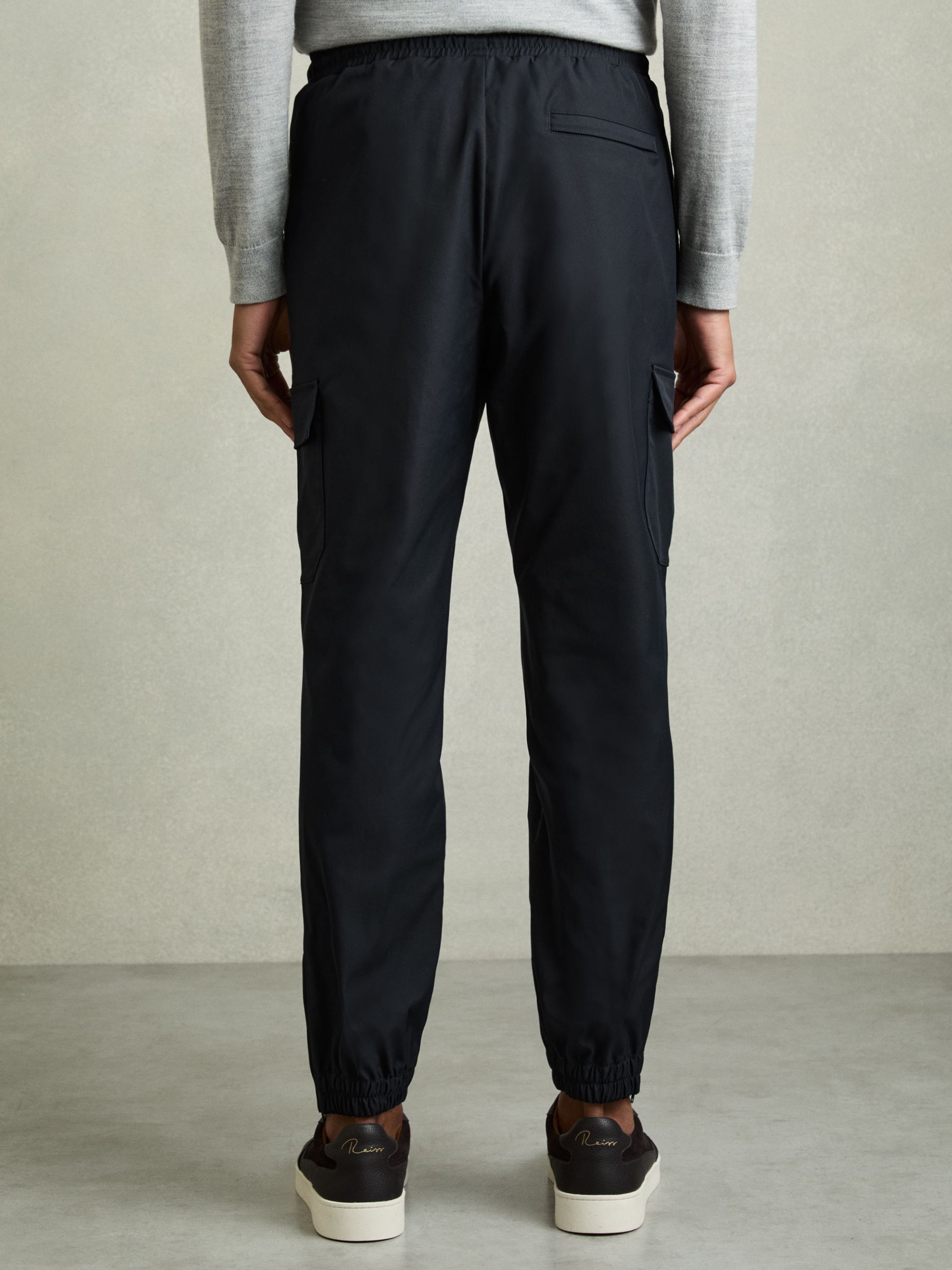 Technical Cargo Drawstring Trousers in Navy - Image 5 of 6