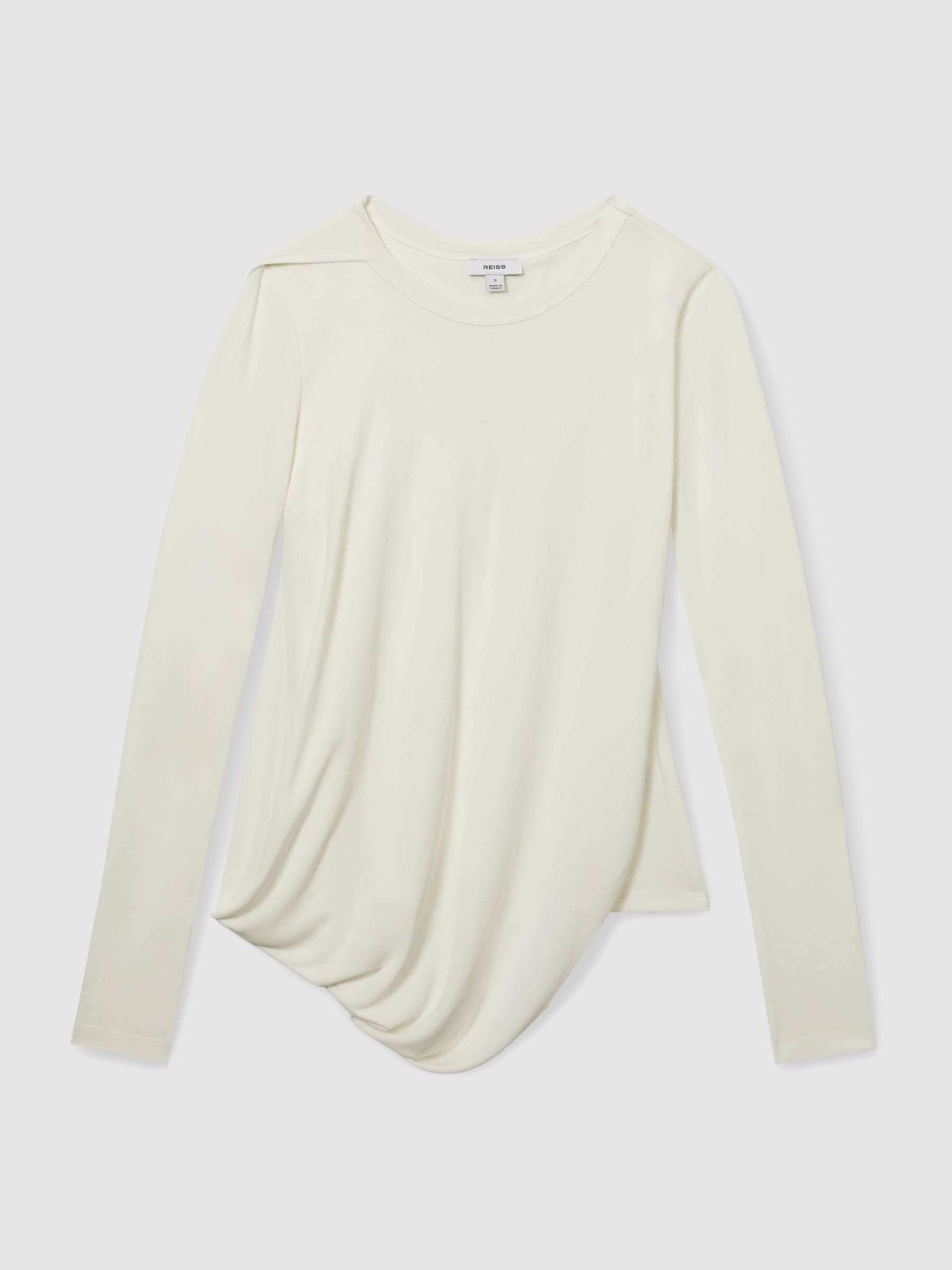 Draped-Jersey Top in Ivory - Image 2 of 5