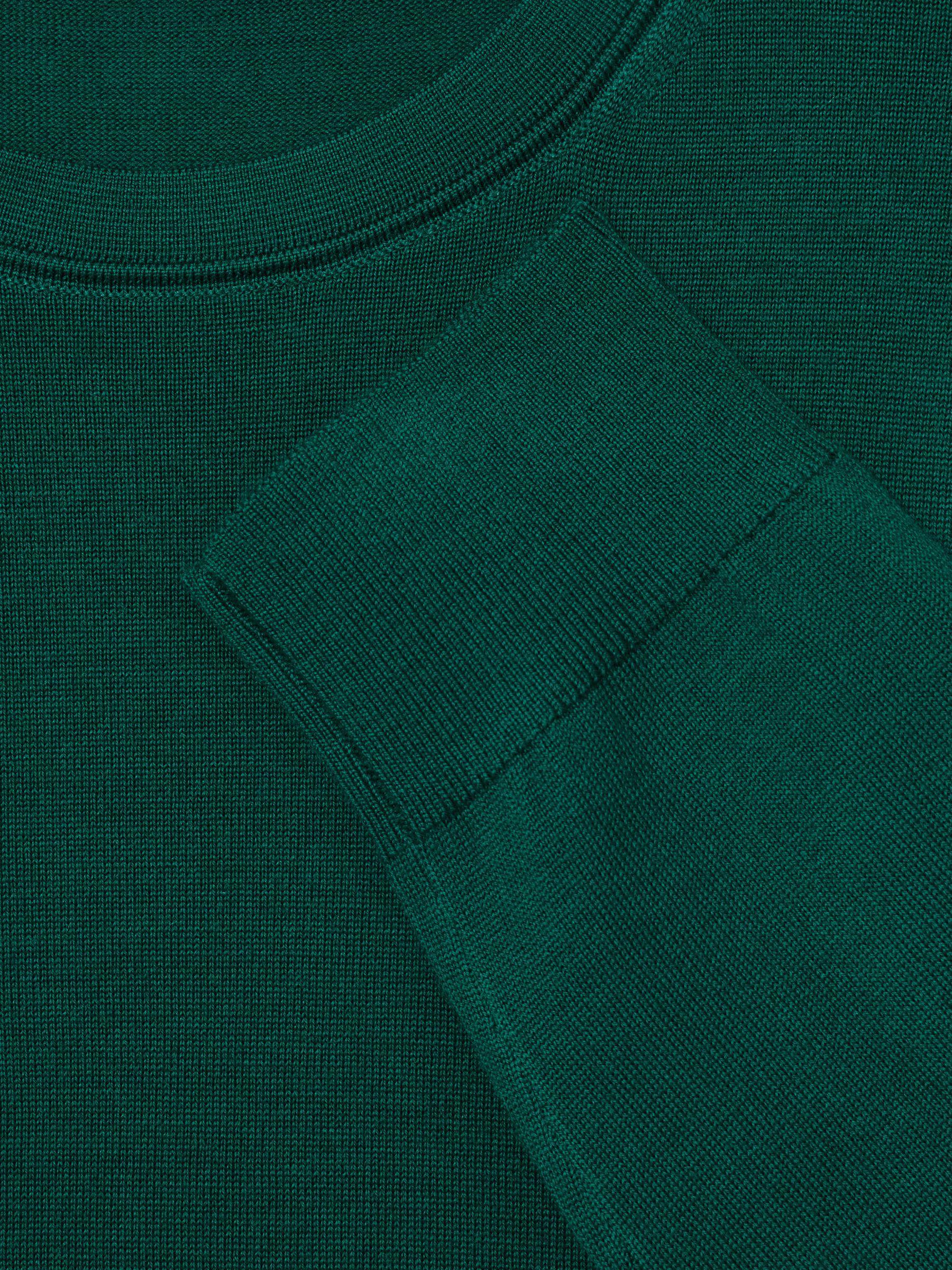 Merino Wool Crew Neck Jumper in Opal Green - Image 4 of 5