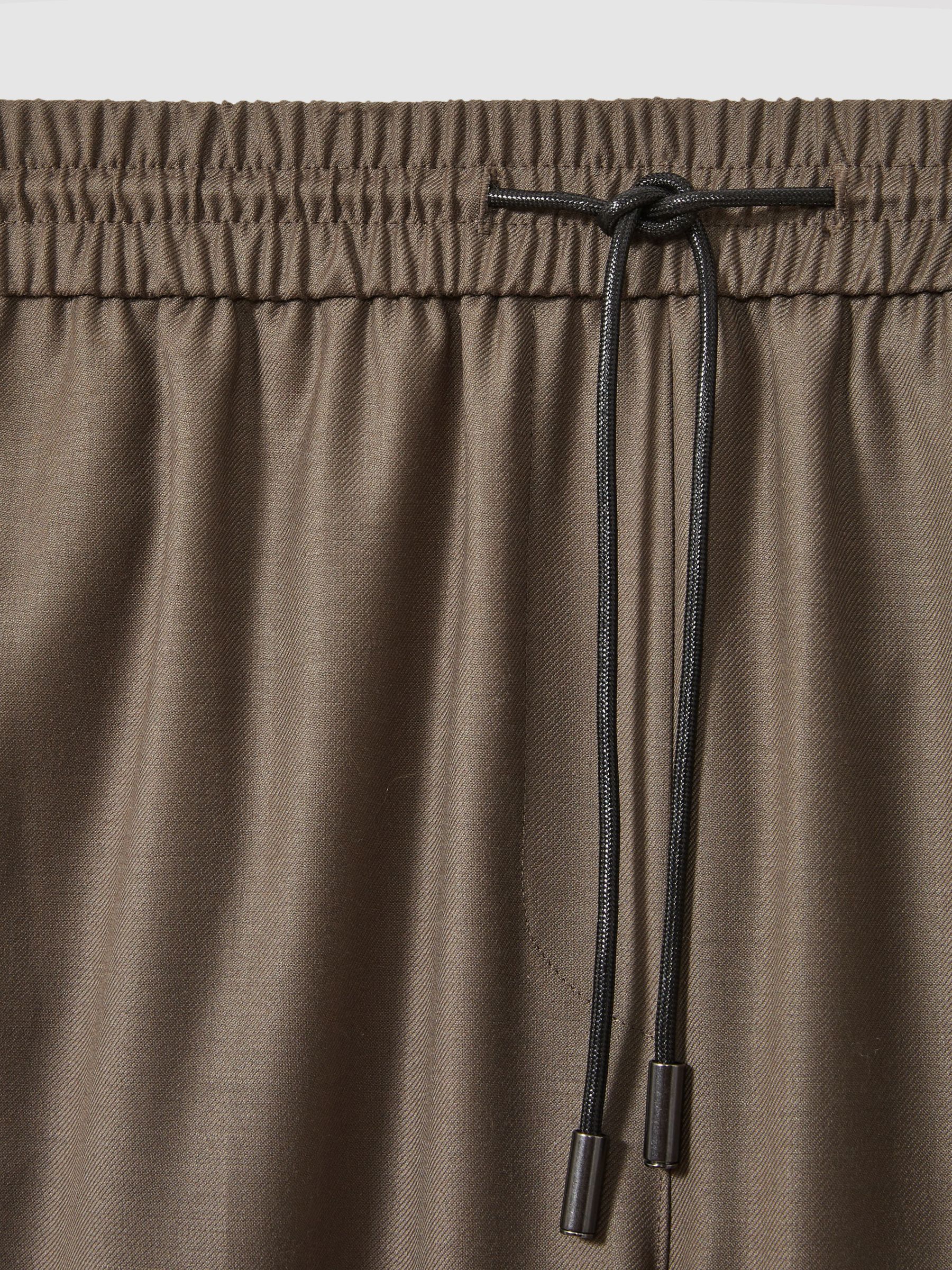 Wool-Blend Drawstring-Waist Tapered Trousers in Mink Neutral - Image 6 of 6