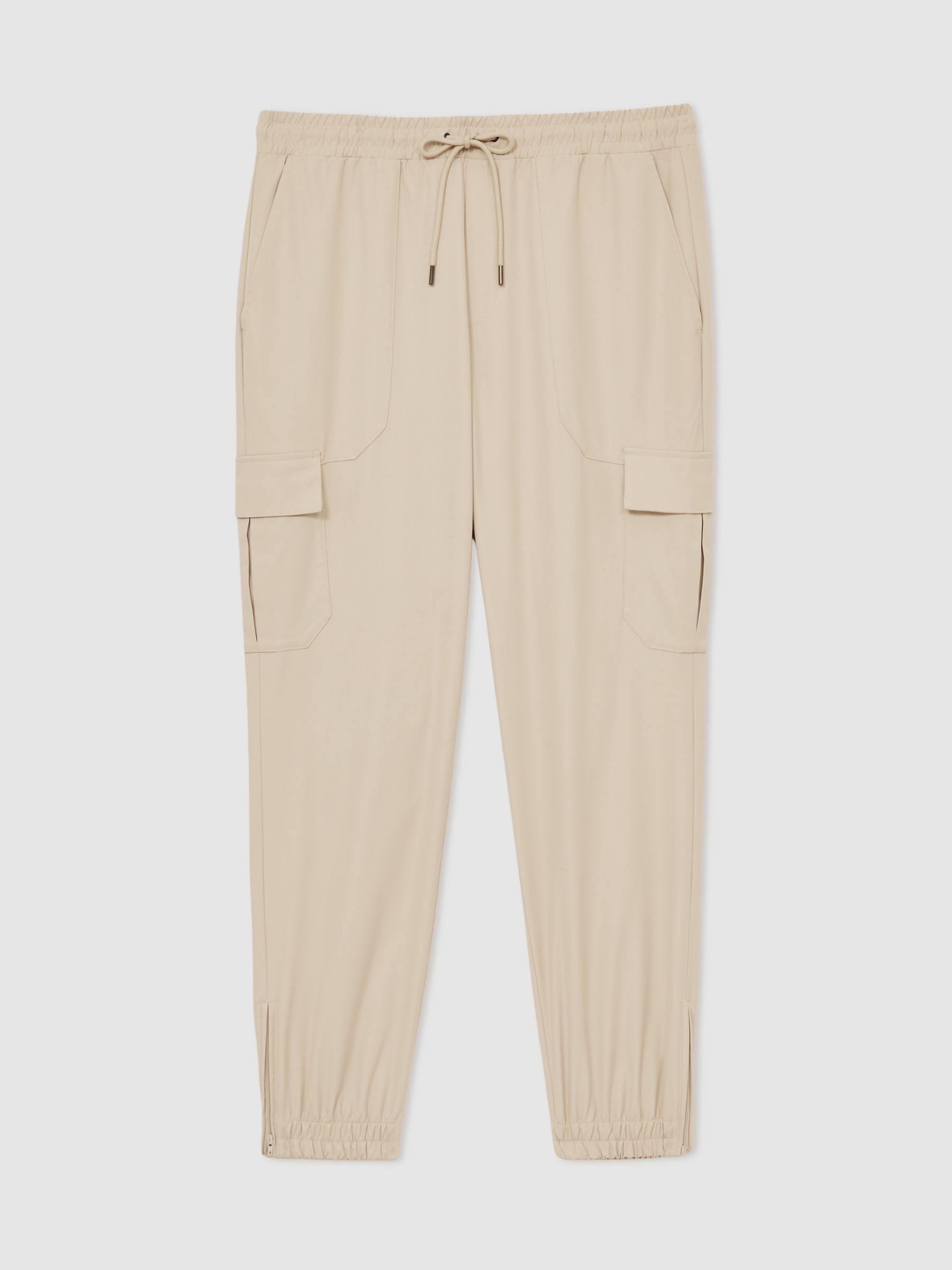 Technical Cargo Drawstring Trousers in Stone - Image 2 of 6