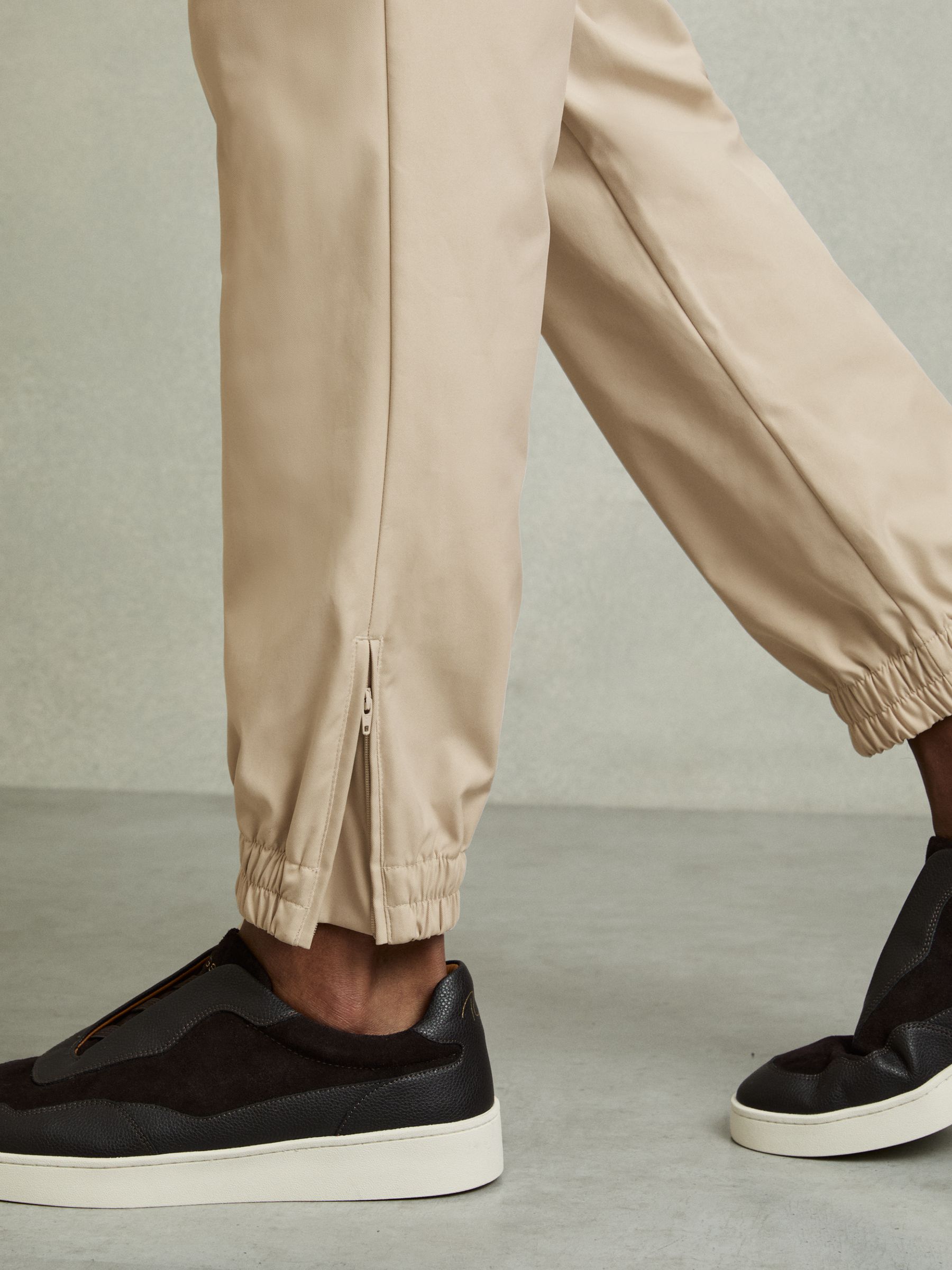 Technical Cargo Drawstring Trousers in Stone - Image 4 of 6