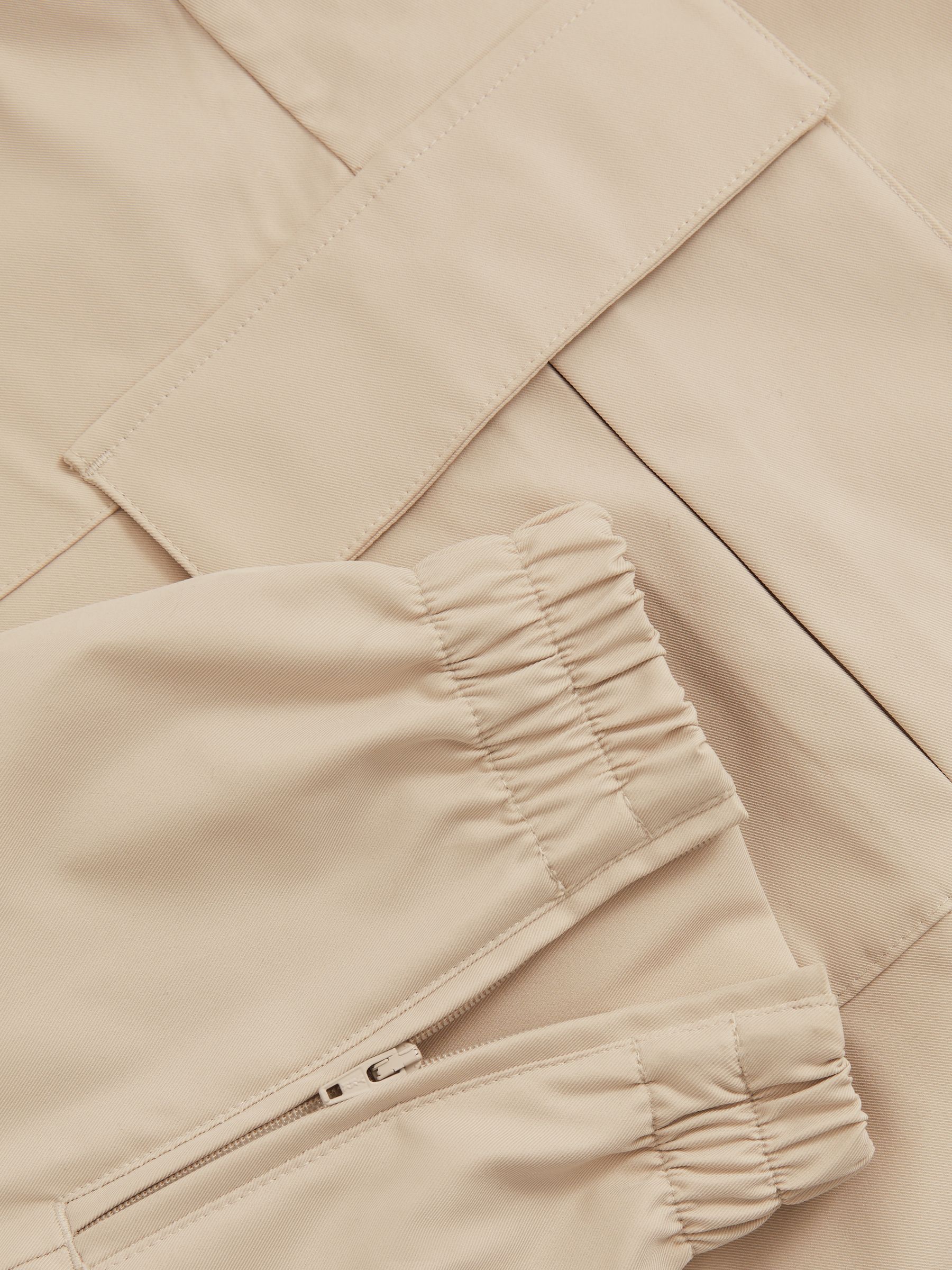 Technical Cargo Drawstring Trousers in Stone - Image 6 of 6