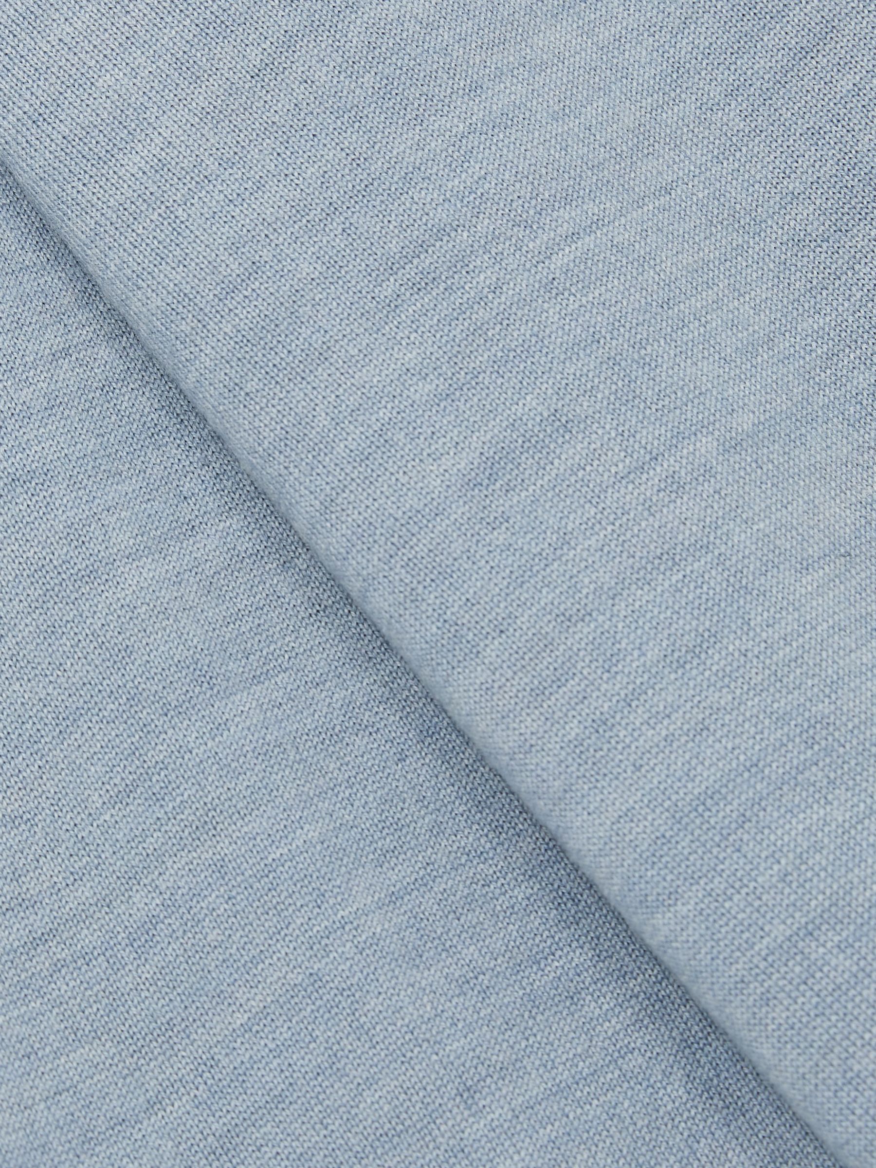 Merino Wool Crew Neck Jumper in Soft Blue Melange - Image 7 of 7