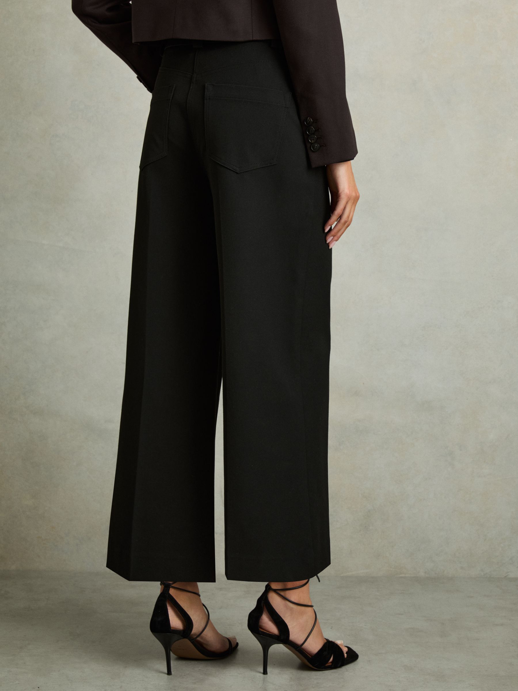 Twill Culotte Trousers in Black - Image 4 of 6