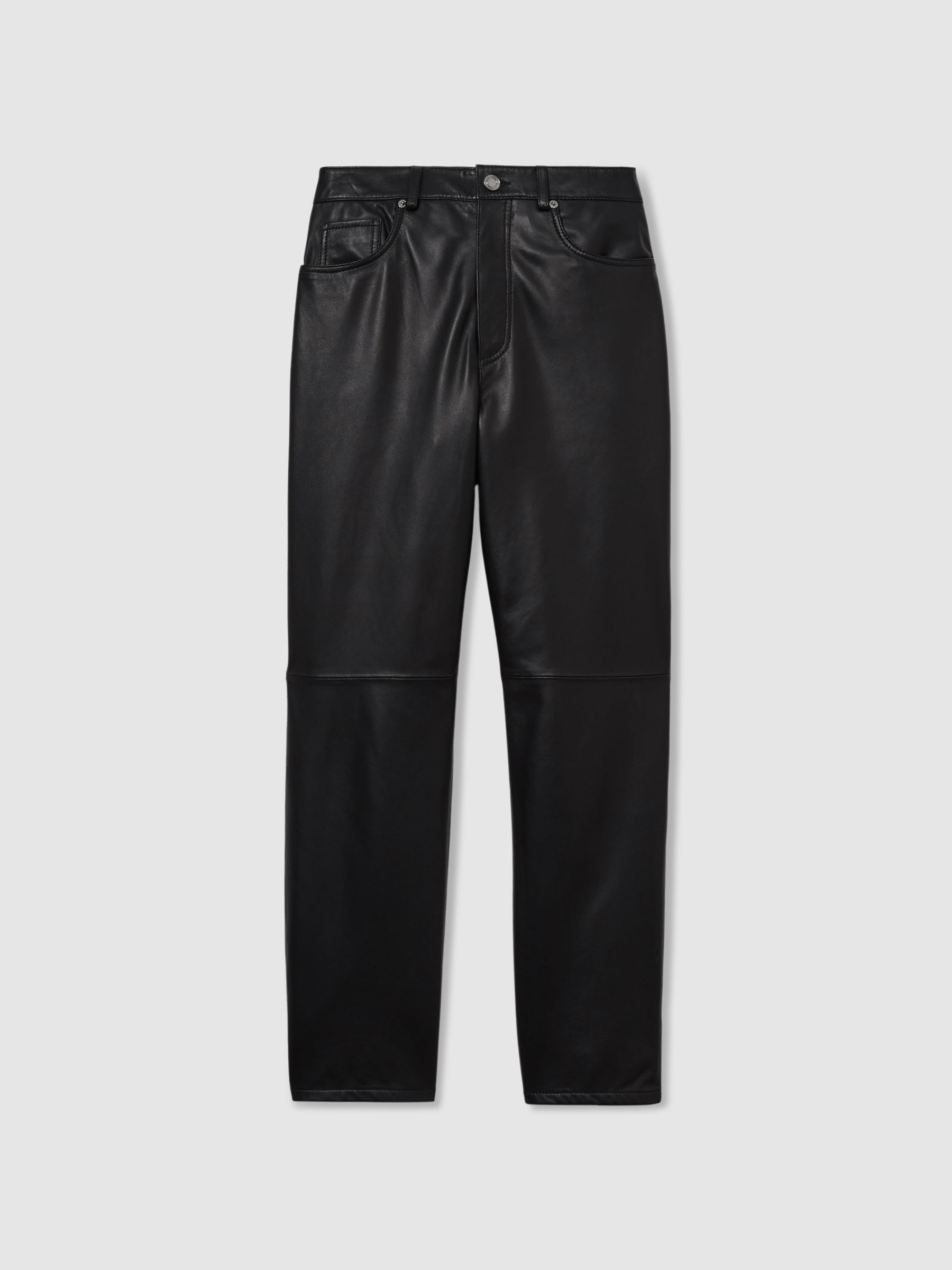 Leather Slim-Leg Trousers in Black - Image 2 of 6