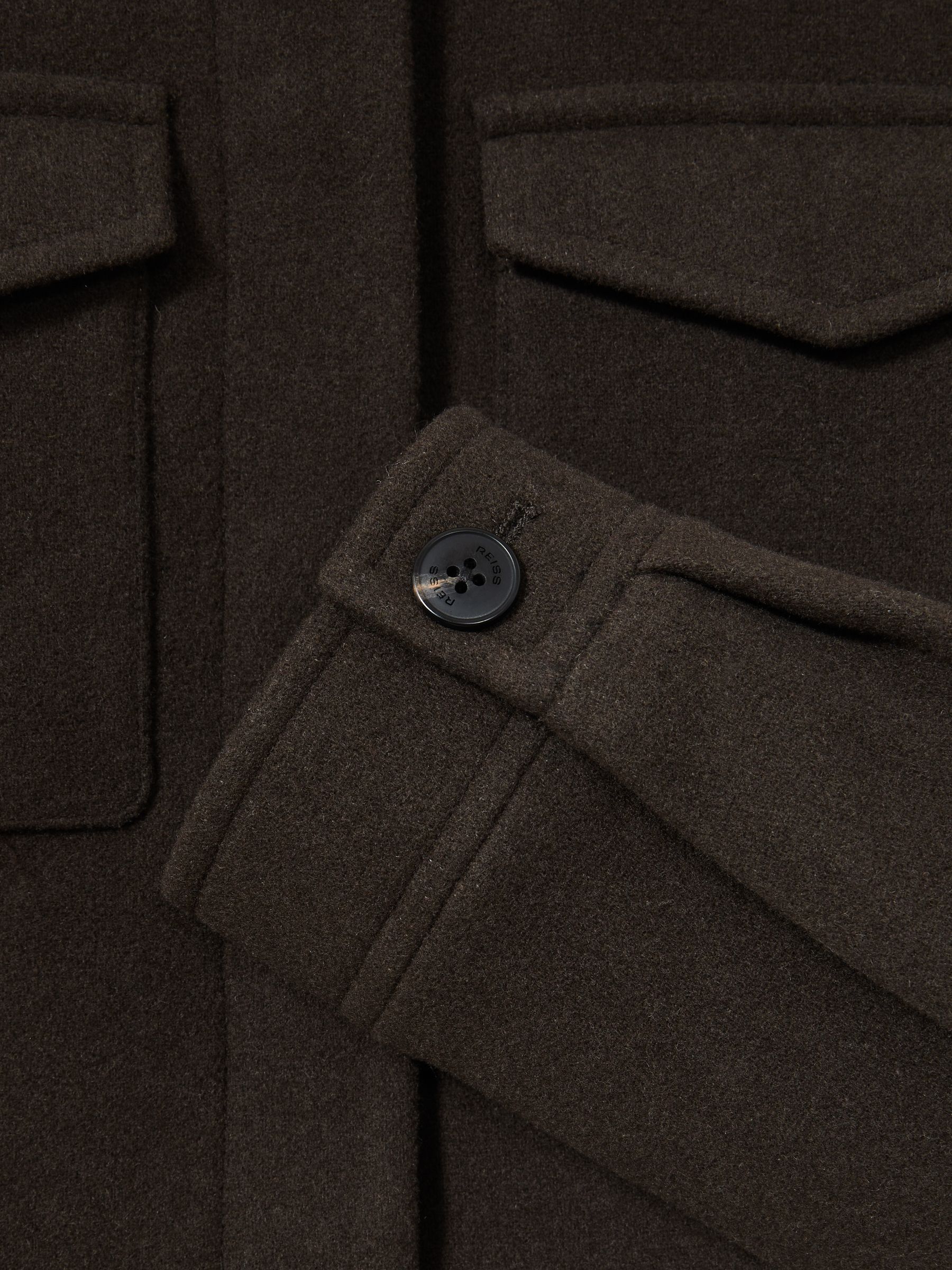 Wool-Blend Cropped Jacket in Mocha Brown - Image 6 of 6