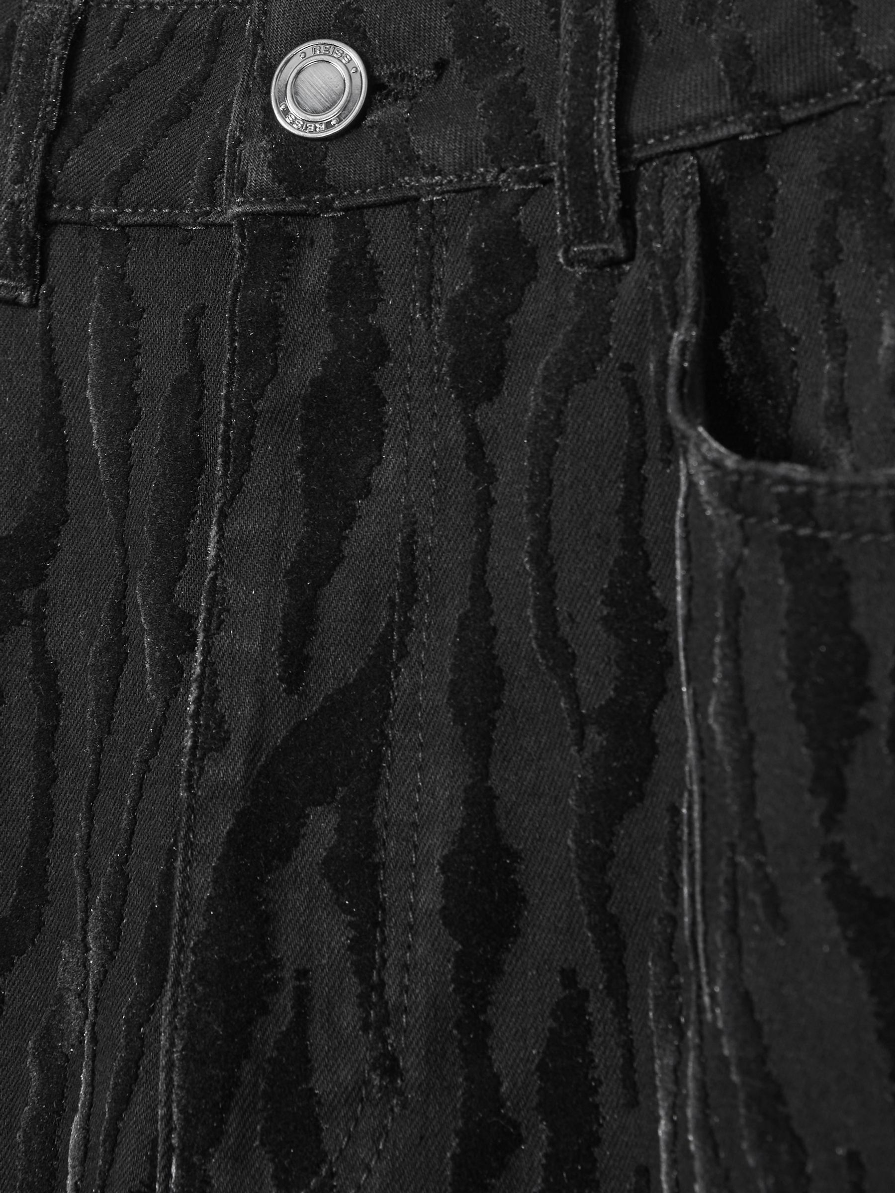 Cotton-Blend Flocked Straight-Leg Jeans in Black - Image 7 of 7