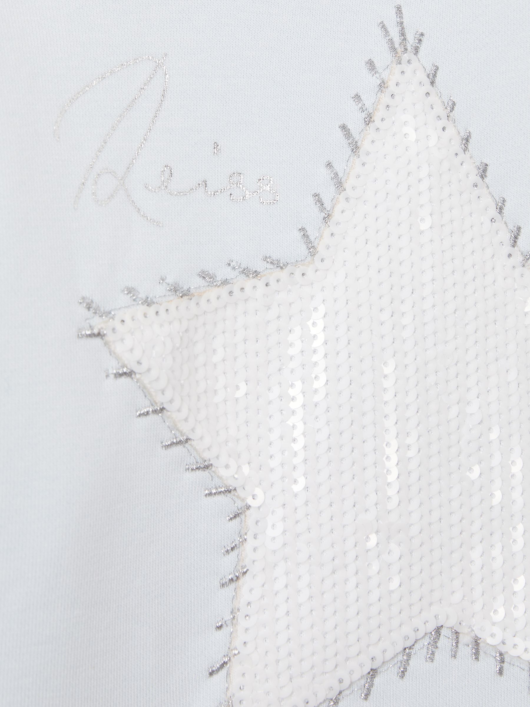 9-13 yrs Cotton-Blend Sequin-Star Logo Sweatshirt in Blue - Image 4 of 4