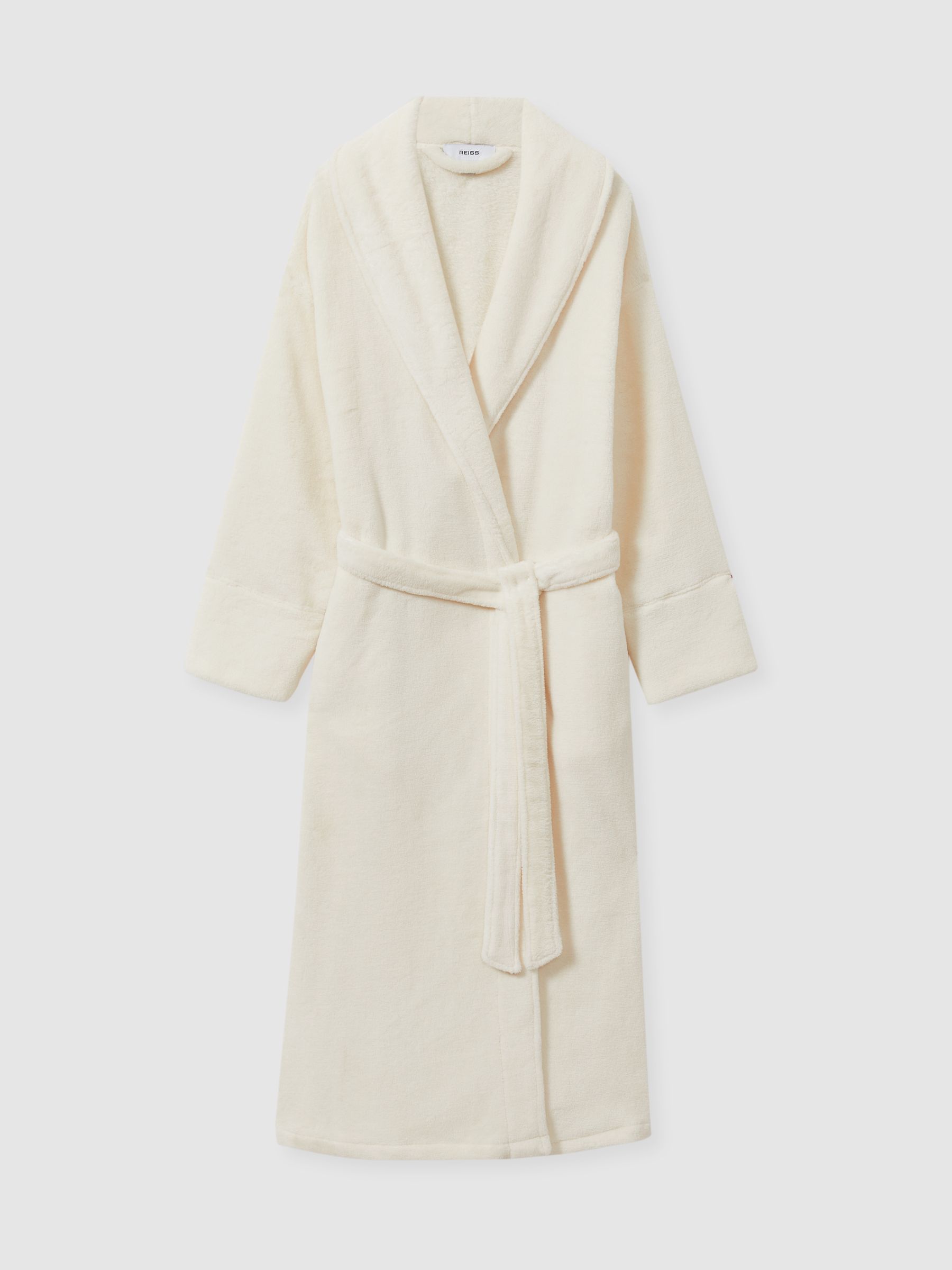 Fleece Dressing Gown in Ivory - Image 2 of 6